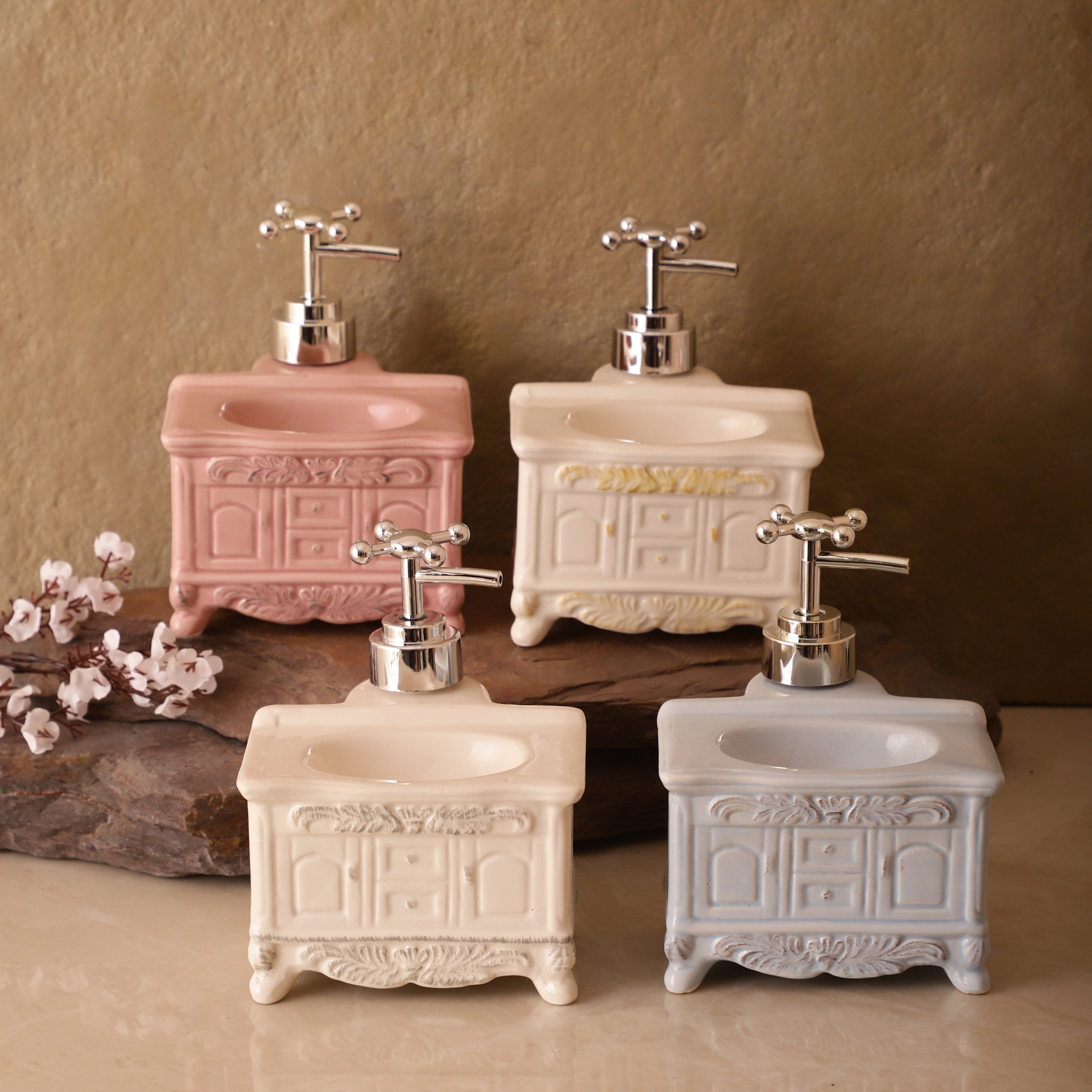 Victorian Basin Cabinet Shaped Soap Dispenser (Single)