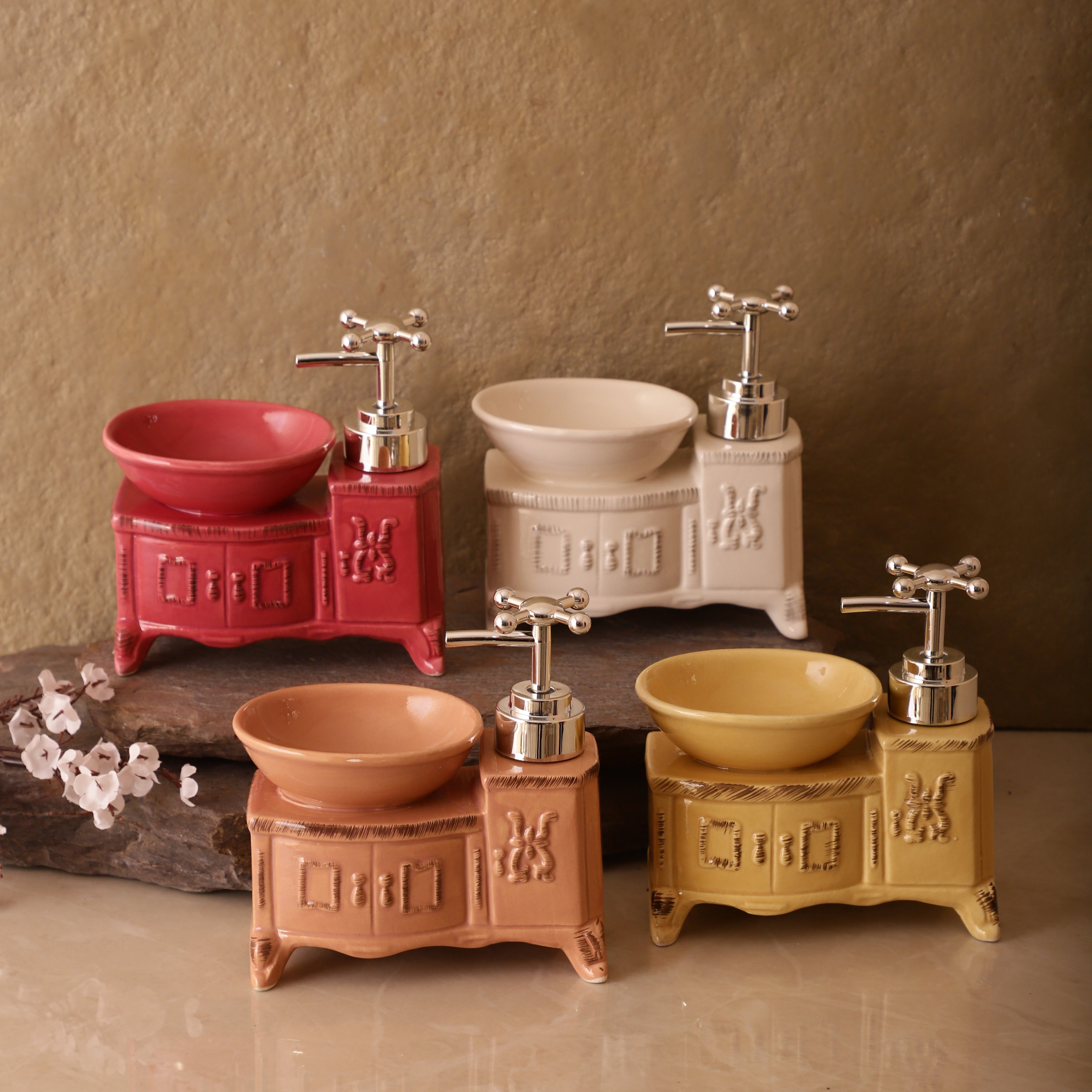 Vintage Basin Cabinet Shaped Soap Dispenser (Single)