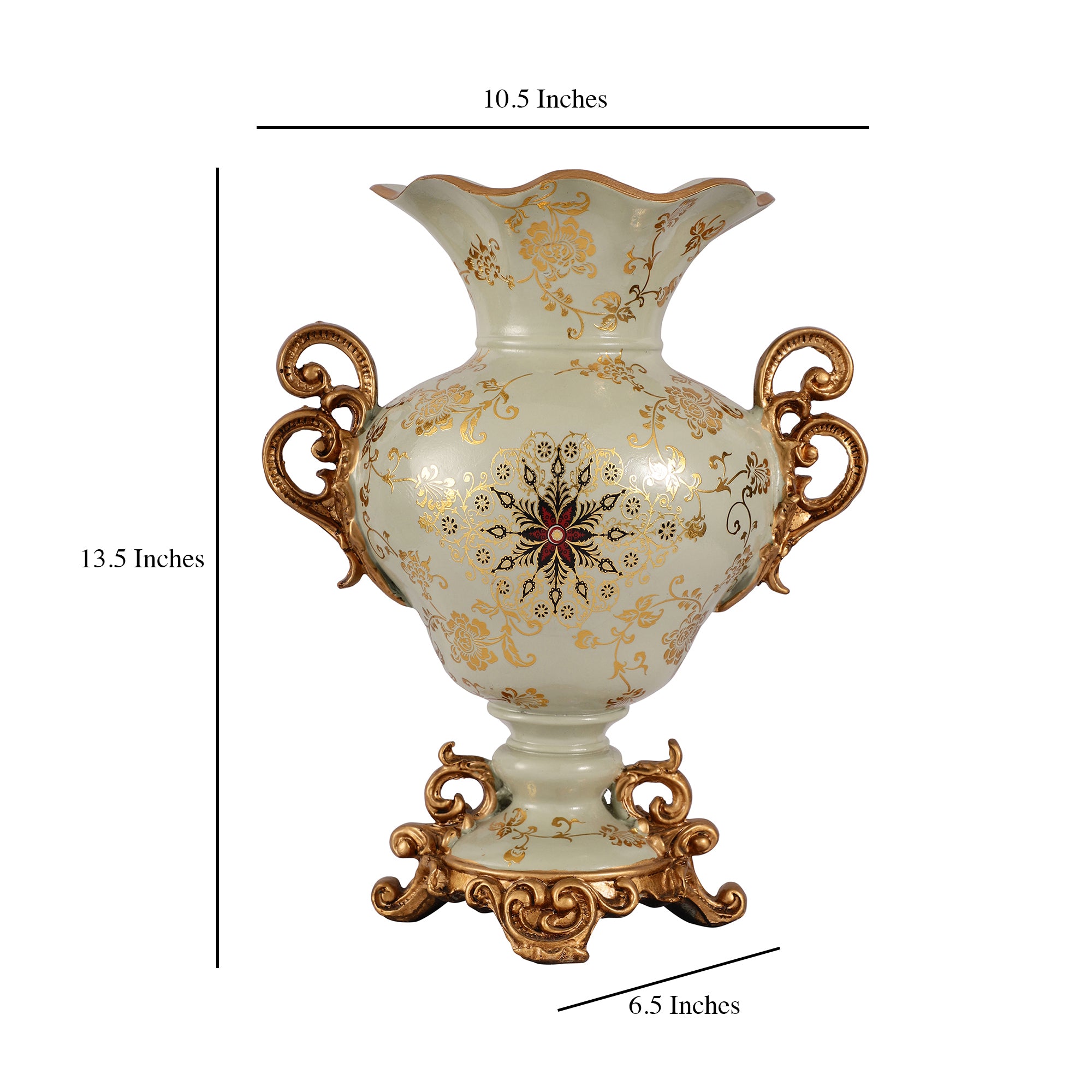 Regalia Gold and Blue Grey Vase (Medium/Short)