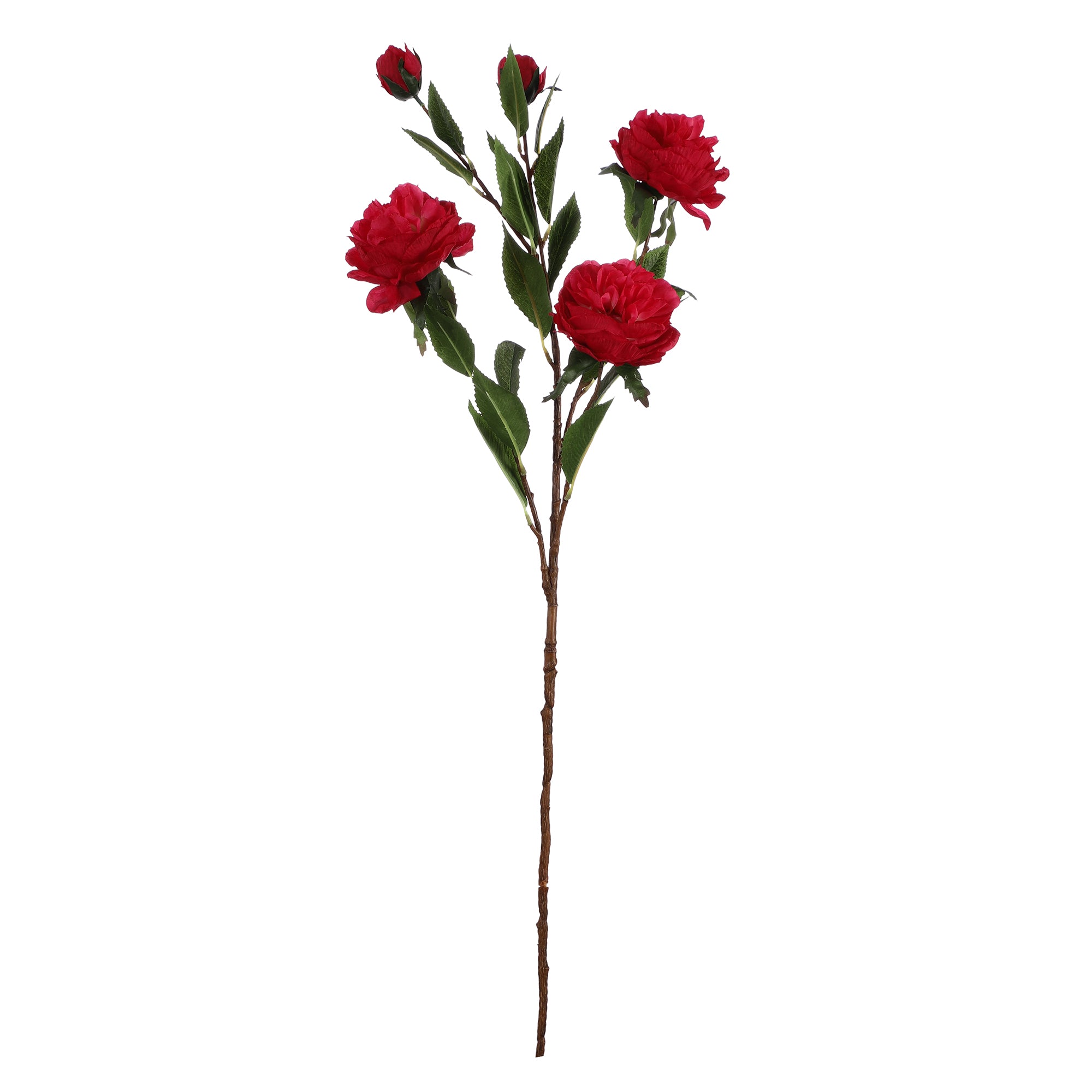 Red Rose Faux Flower Stick (Single)