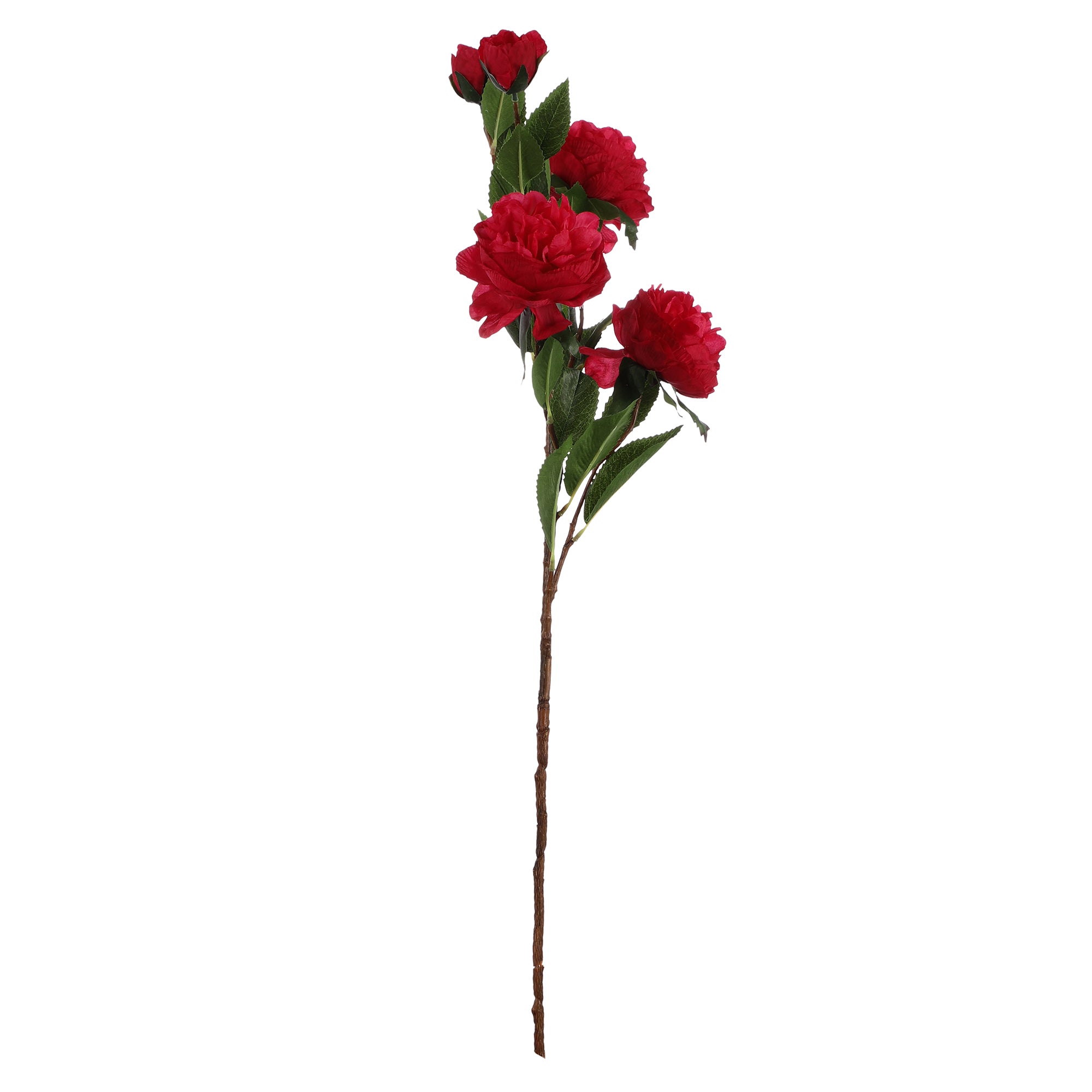 Red Rose Faux Flower Stick (Single)