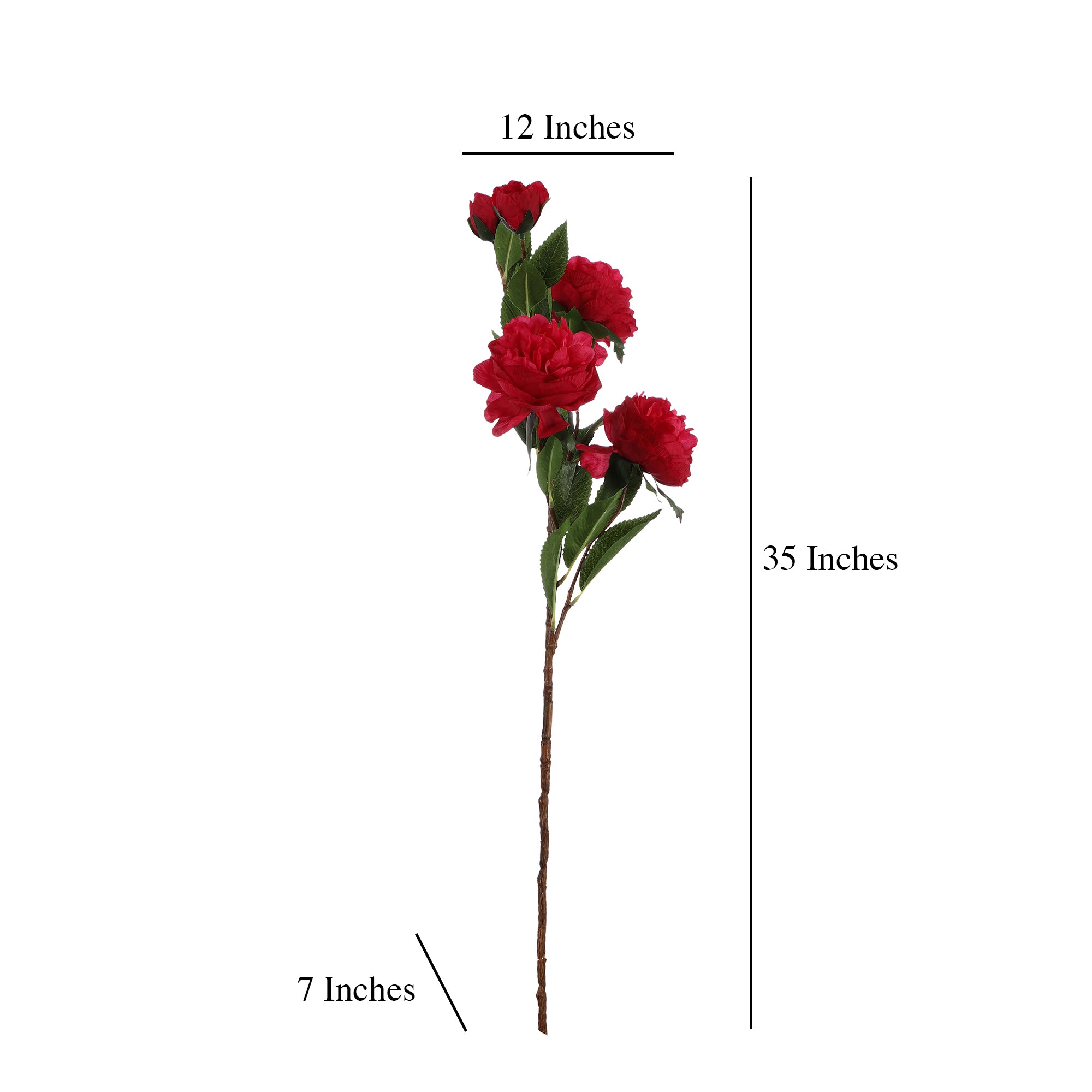 Red Rose Faux Flower Stick (Single)
