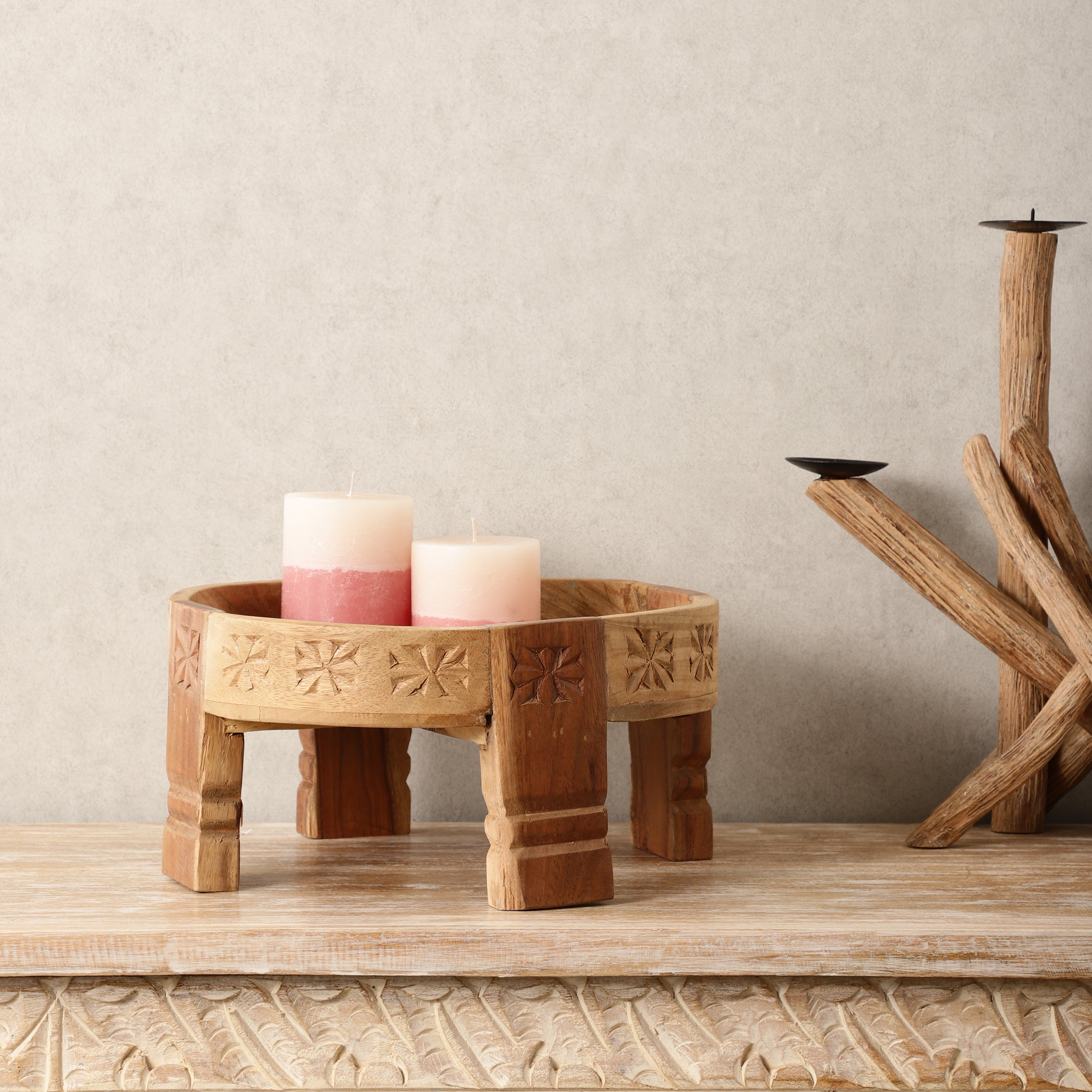 Four Legged Wooden Tray (Brown)