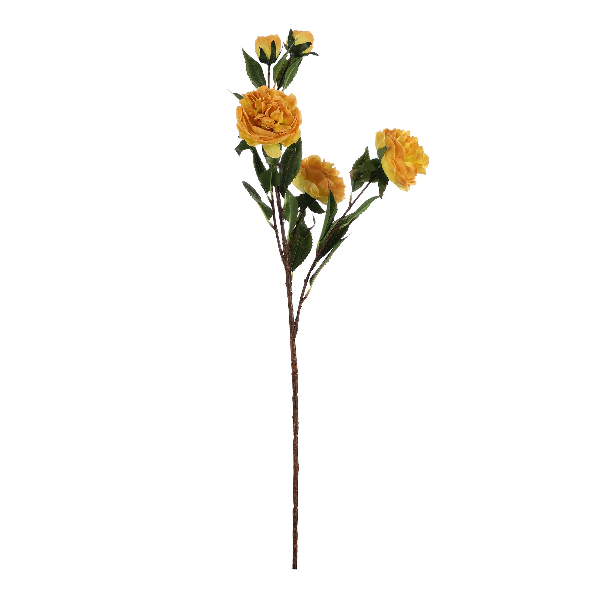 Sunshine Yellow Rose Faux Flower Stick (Single)