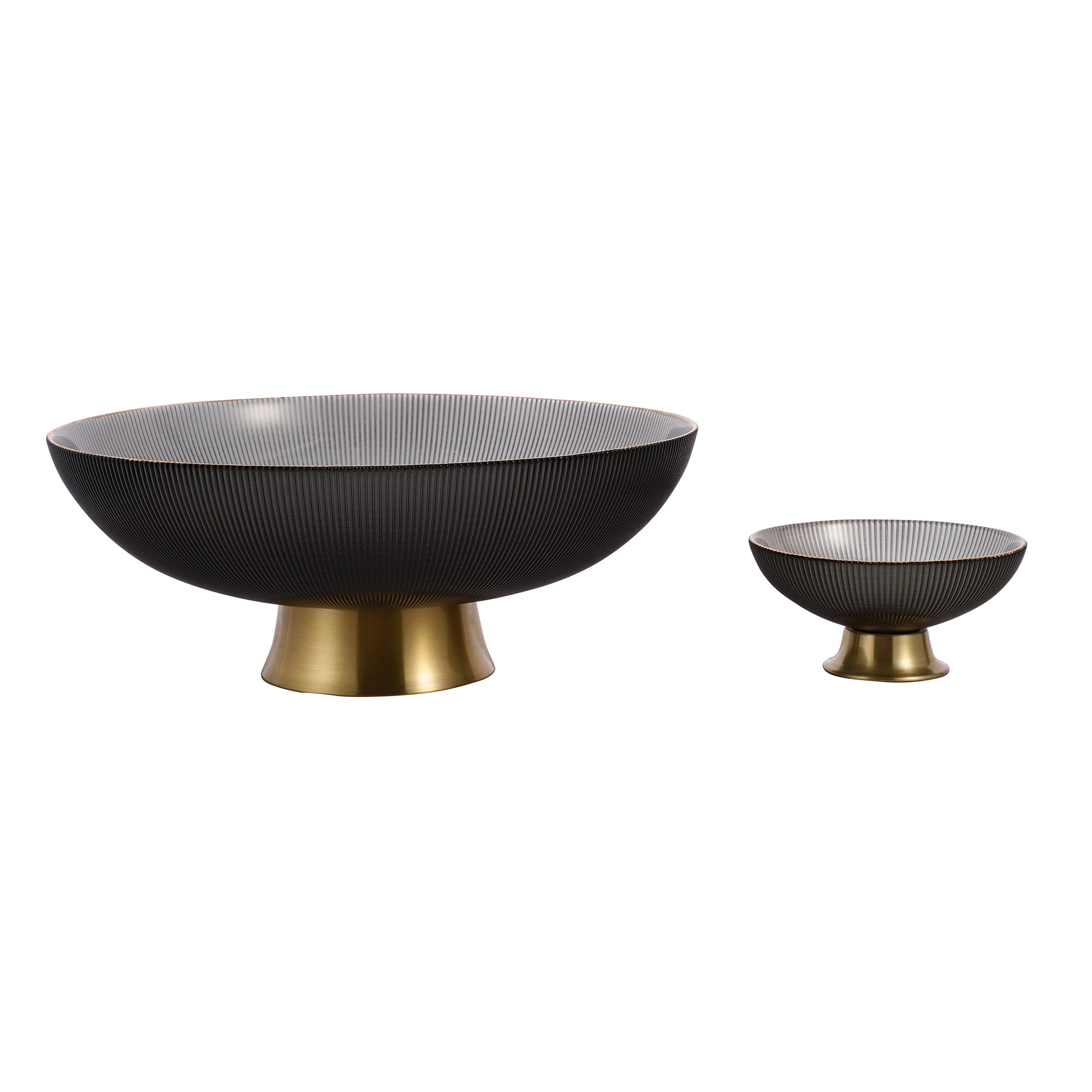 Midnight Glass Bowl with Metal Base (Single)