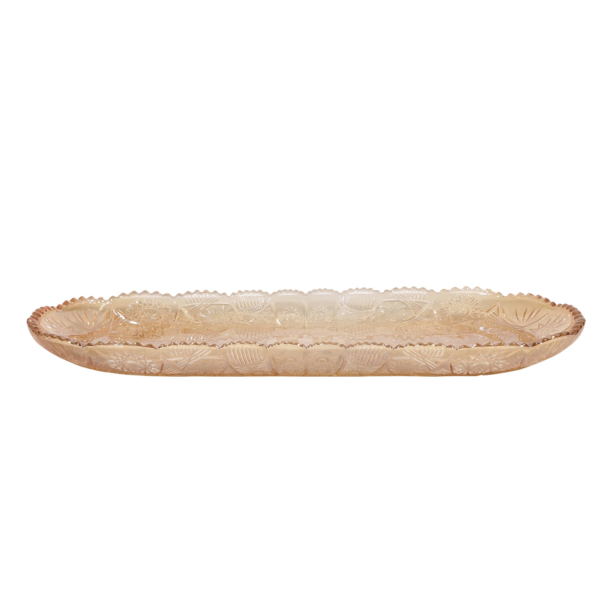 Oval Crystal Glass Serving Platter