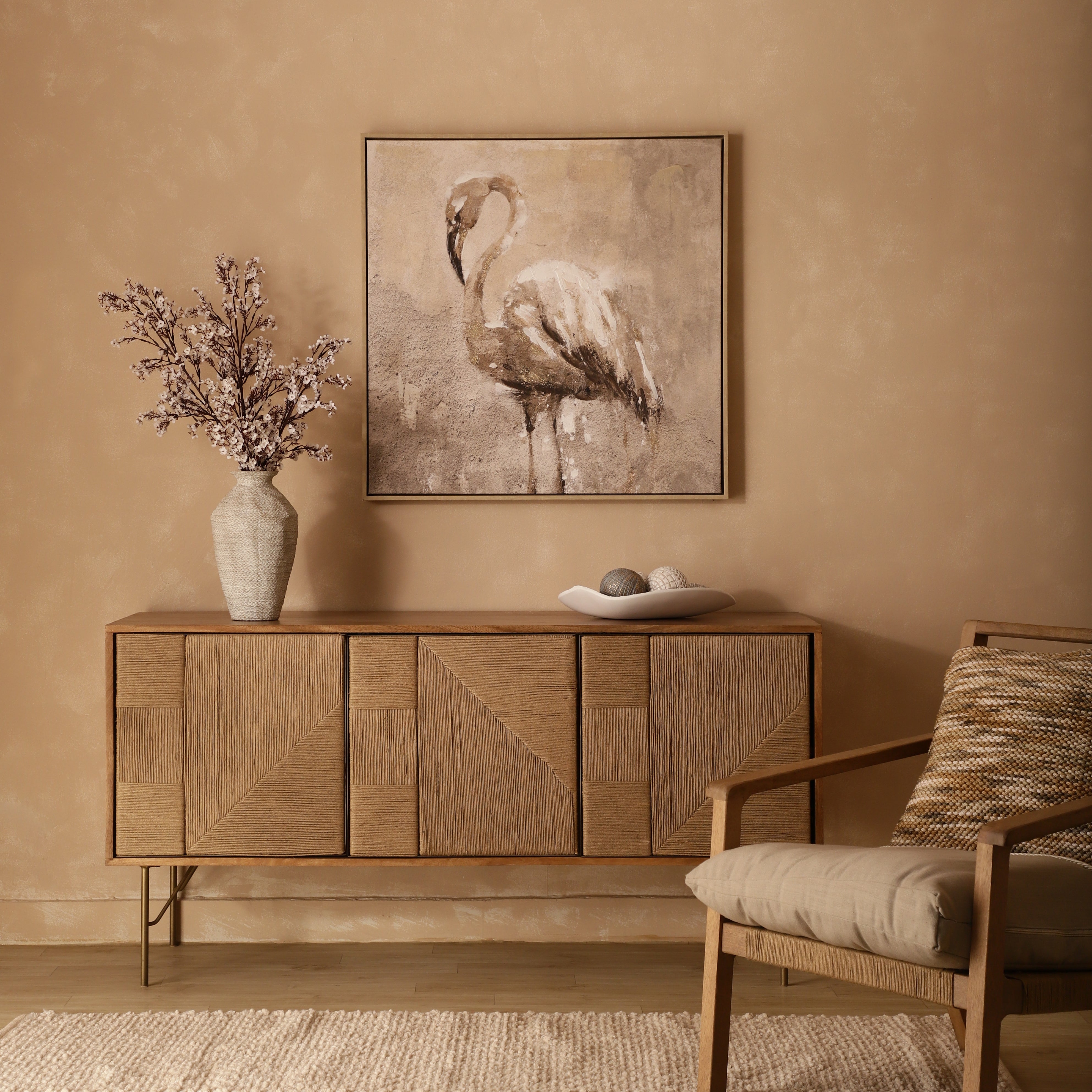 Textured Flamingo Reverie Canvas Art