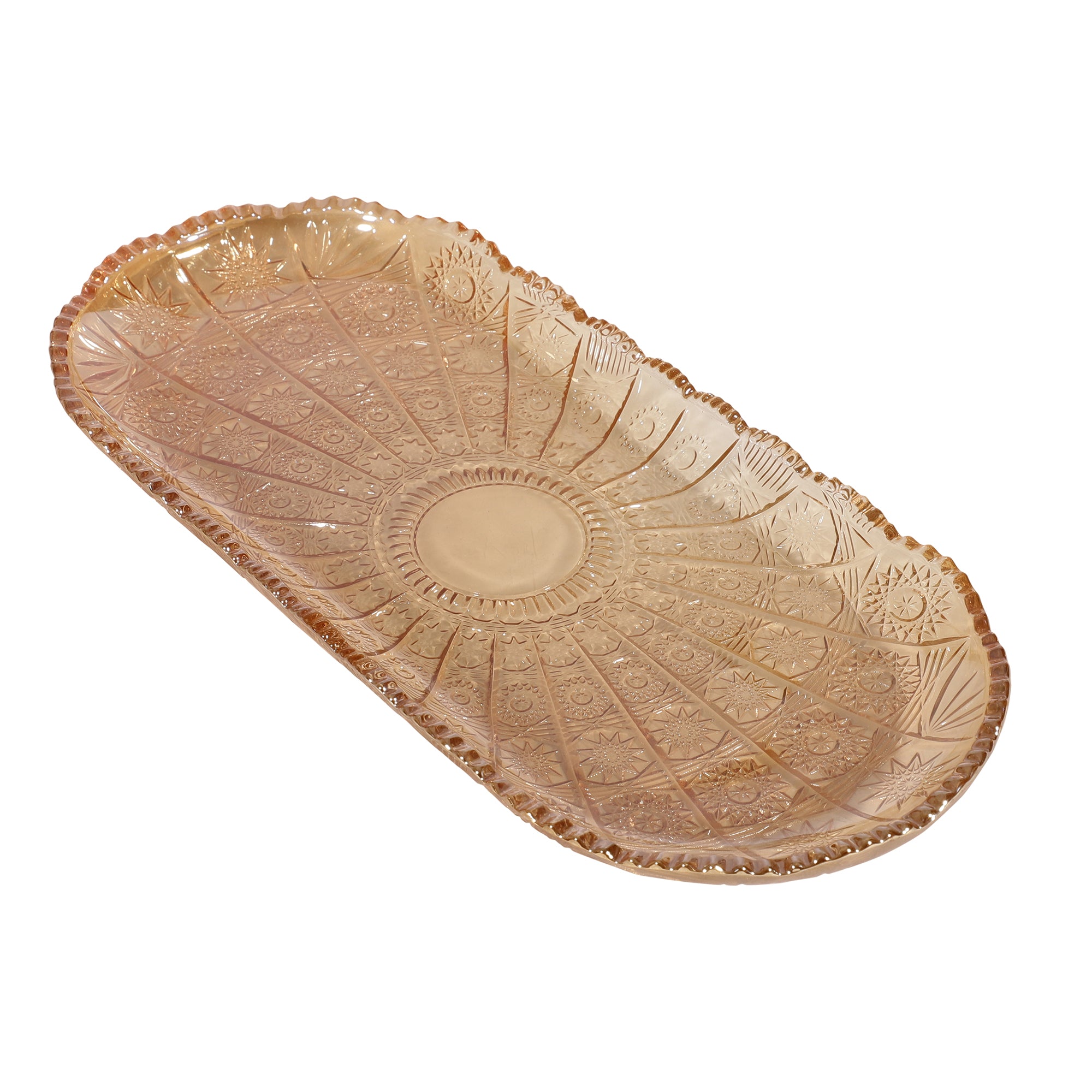 Oval Crystal Glass Serving Platter
