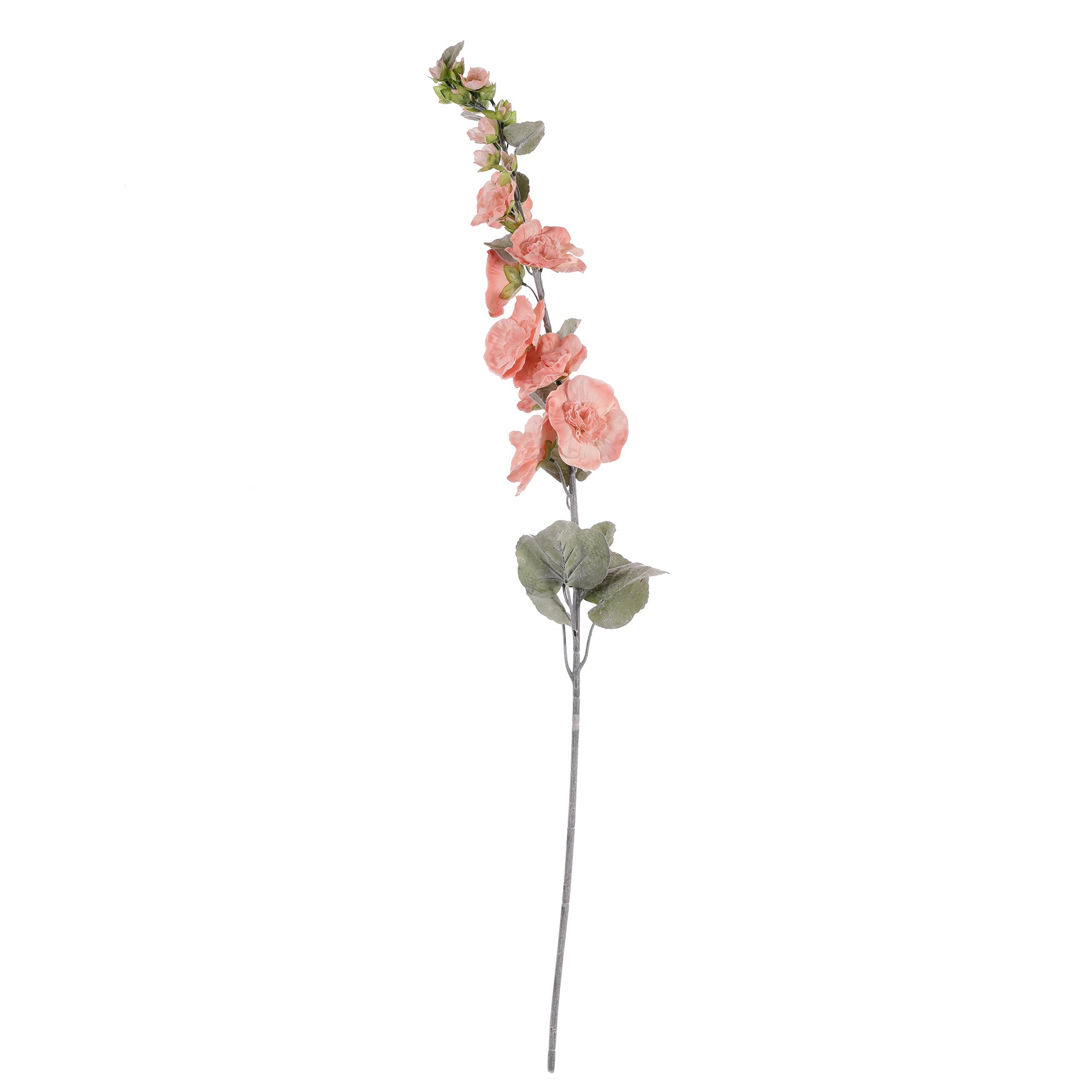 Blush Pink Hollyhock Faux Flower Stick (Single)