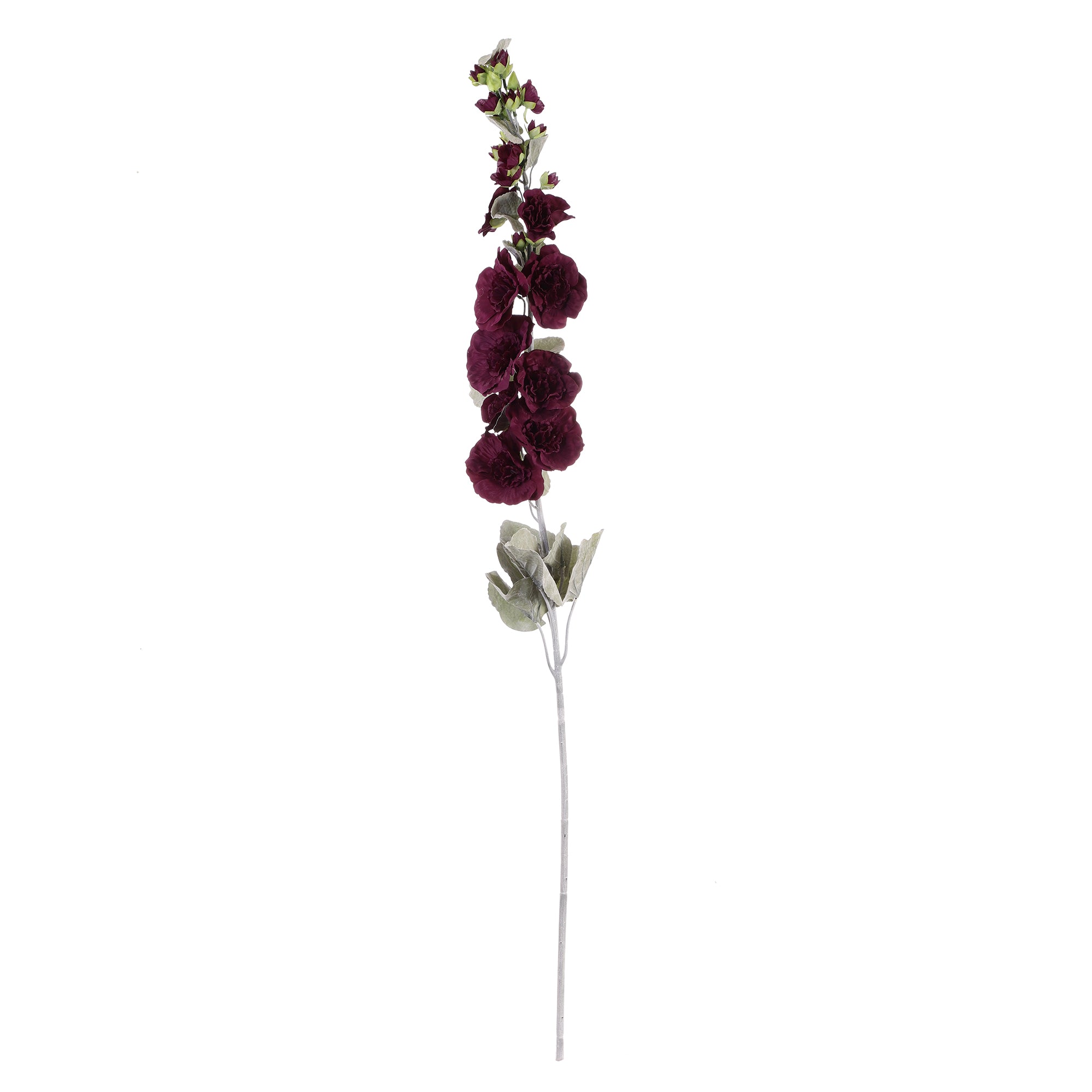 Violet Hollyhock Faux Flower Stick (Single)