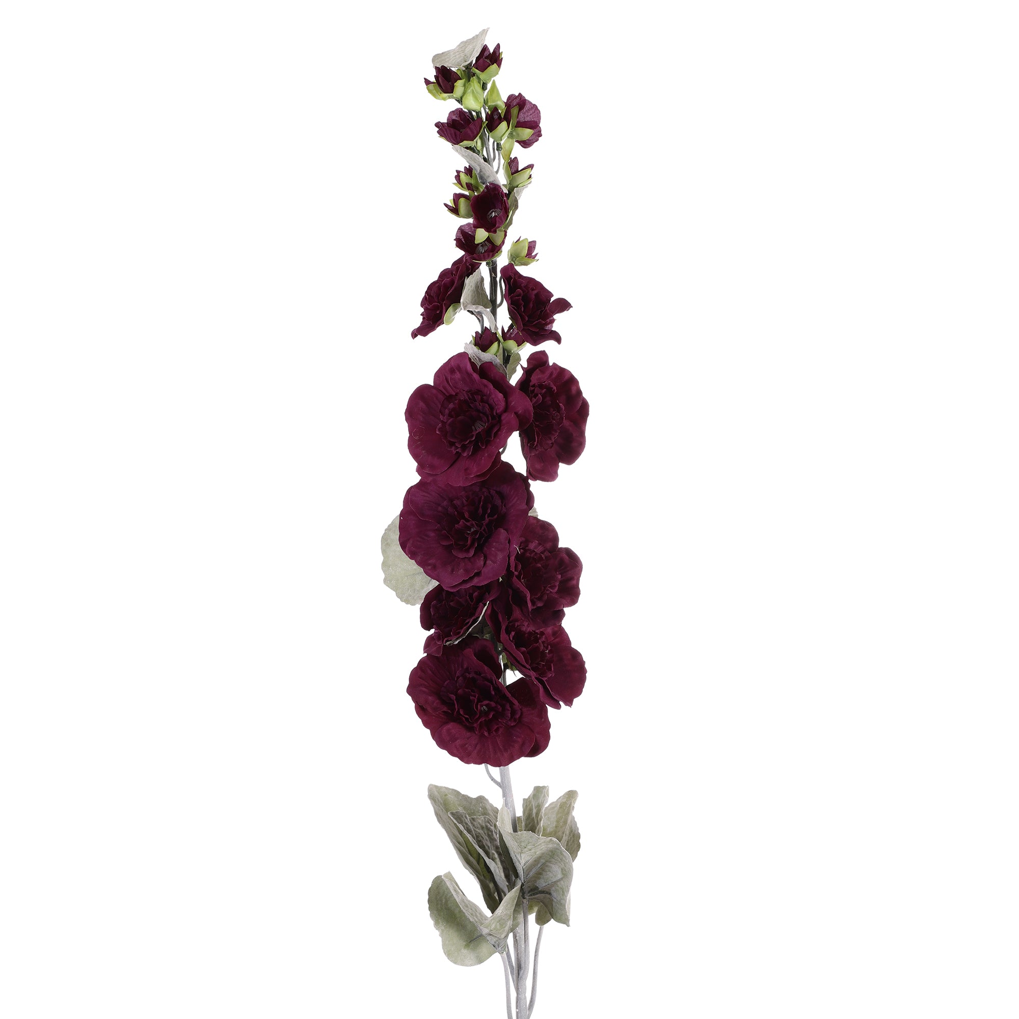 Violet Hollyhock Faux Flower Stick (Single)