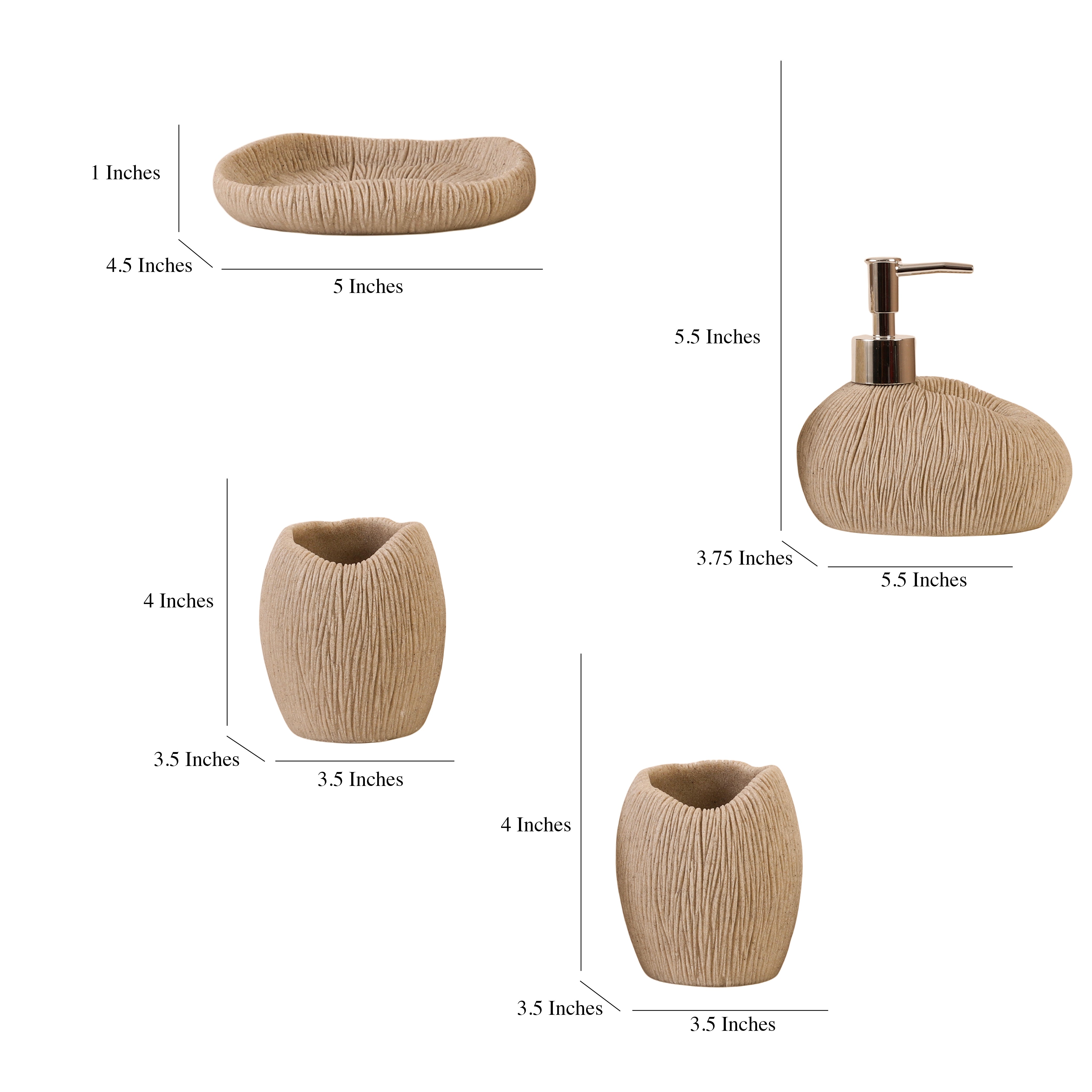 Coral Sands 4 Piece Bath Set (Beige)