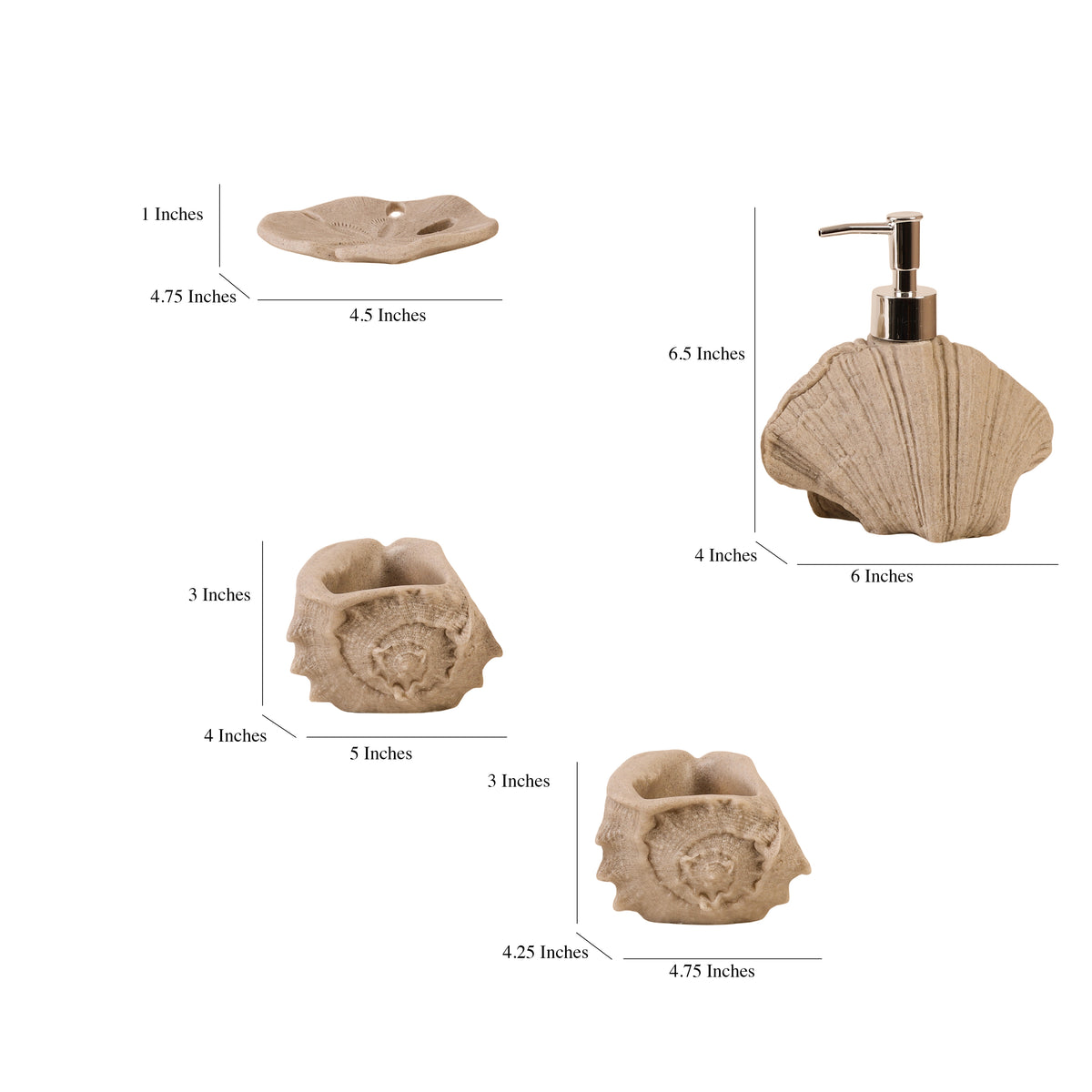Seashell Haven 4 Piece Bath Set