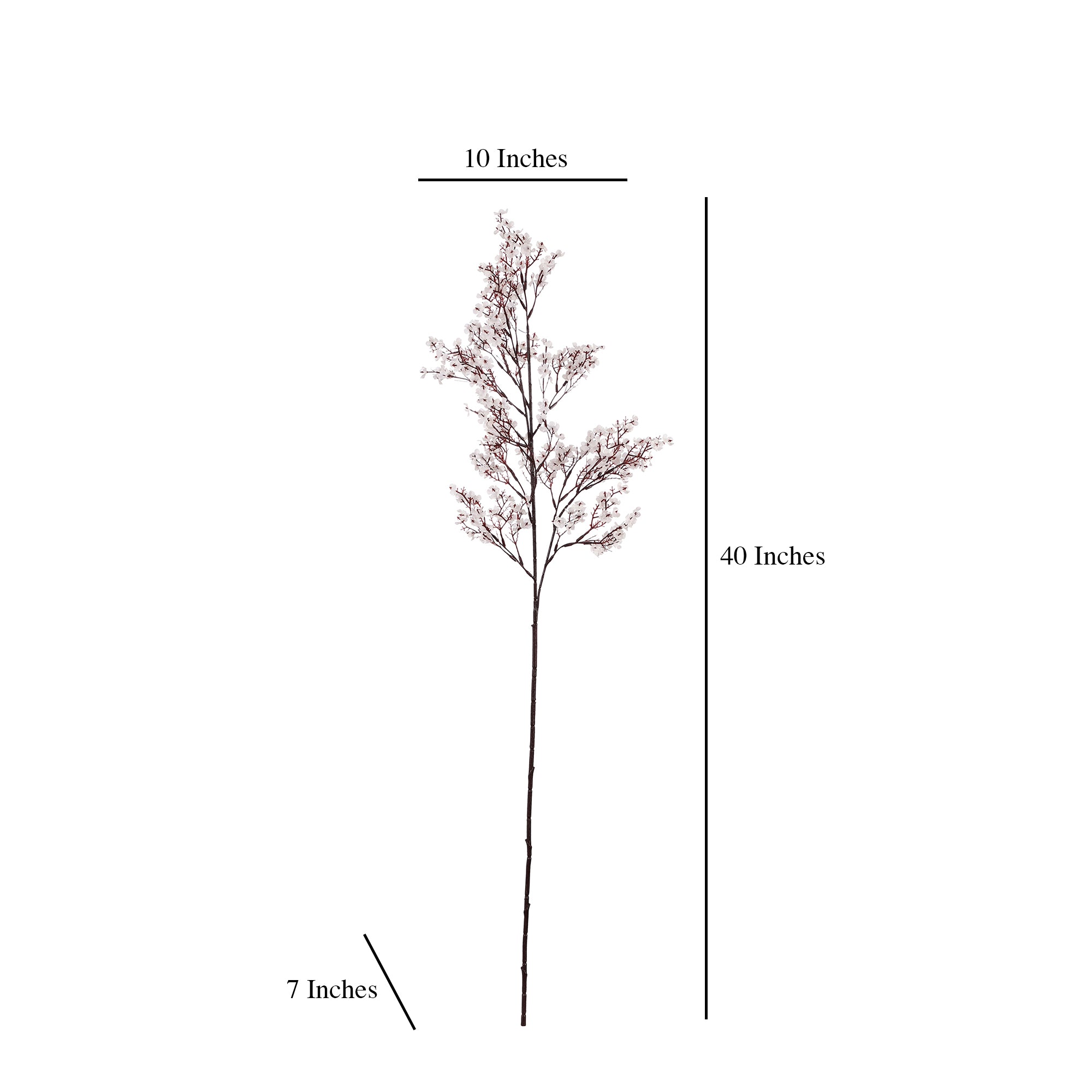 White Gypsophila Faux Flower Stick (Single)