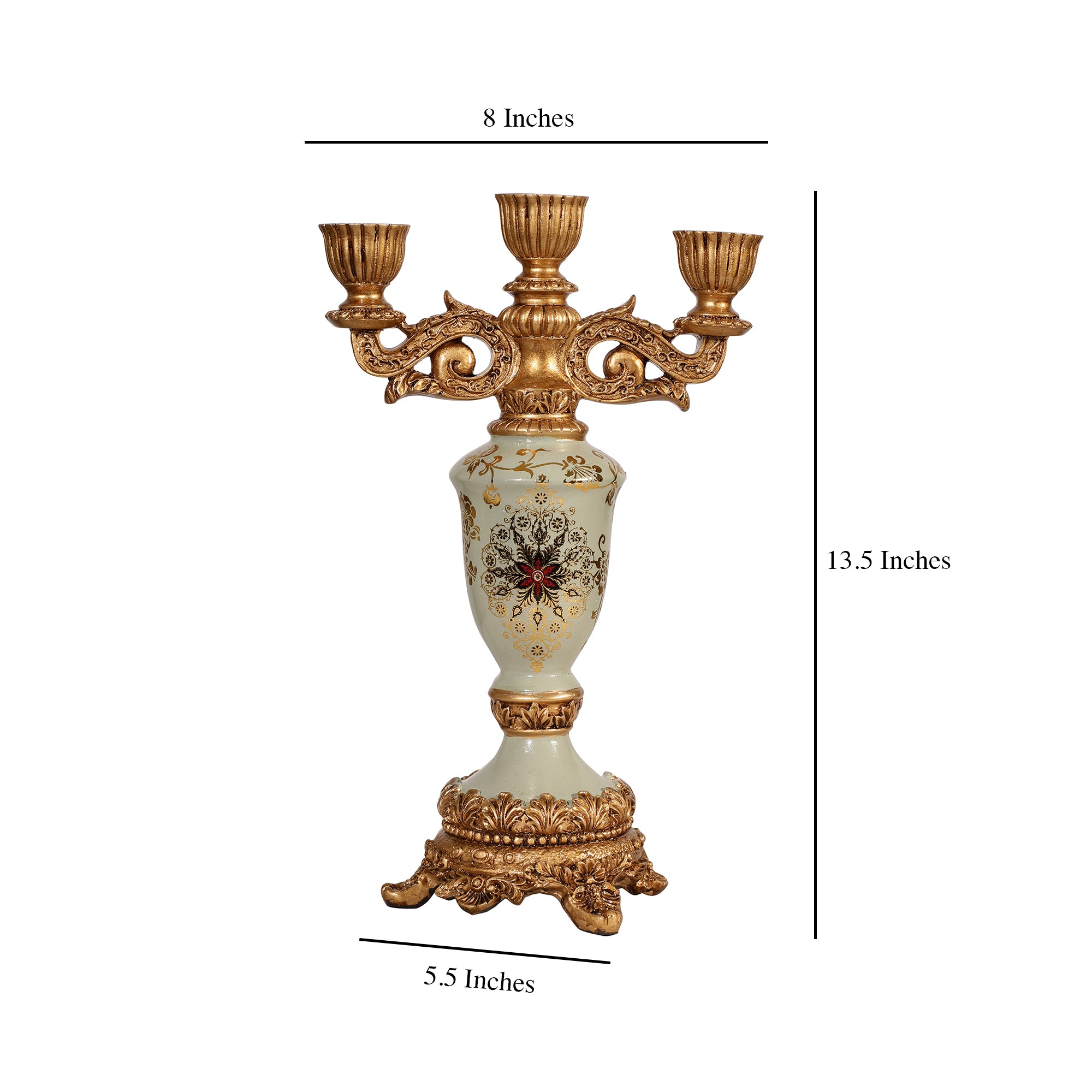 Regalia Gold and Blue Grey Candle Stand