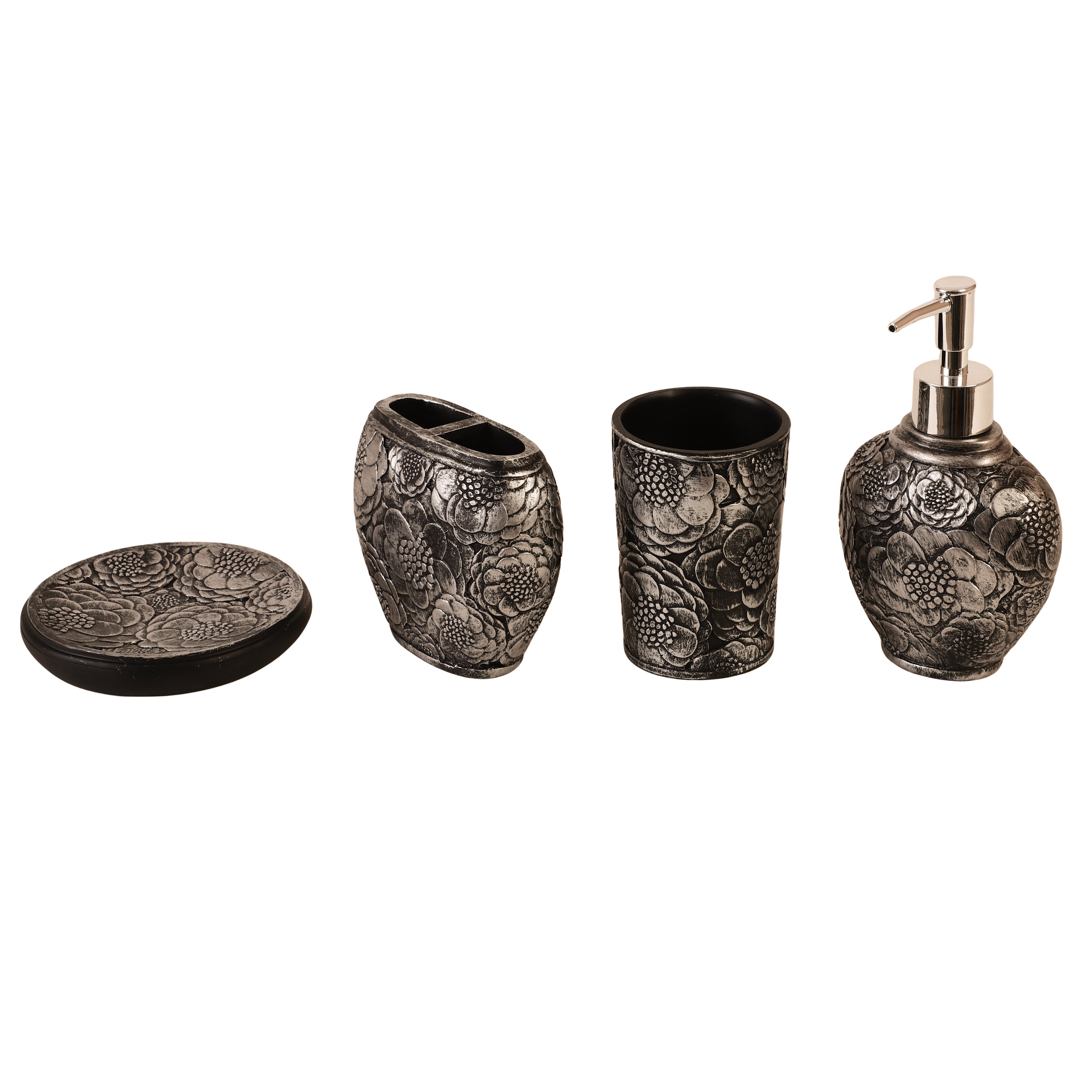 Floral Motif 4 Piece Bath Set