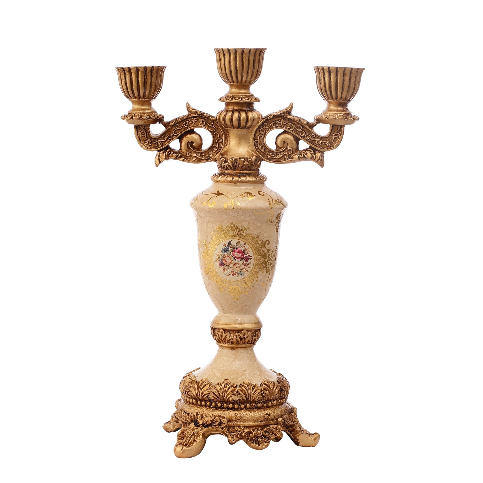 Regalia Gold and Cream Candle Stand