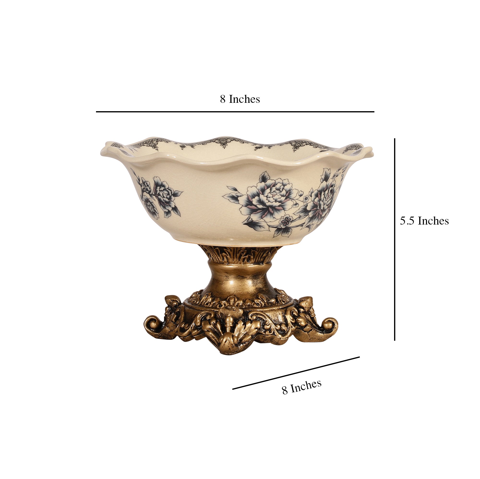 Blue Ceramic Bowl with Base