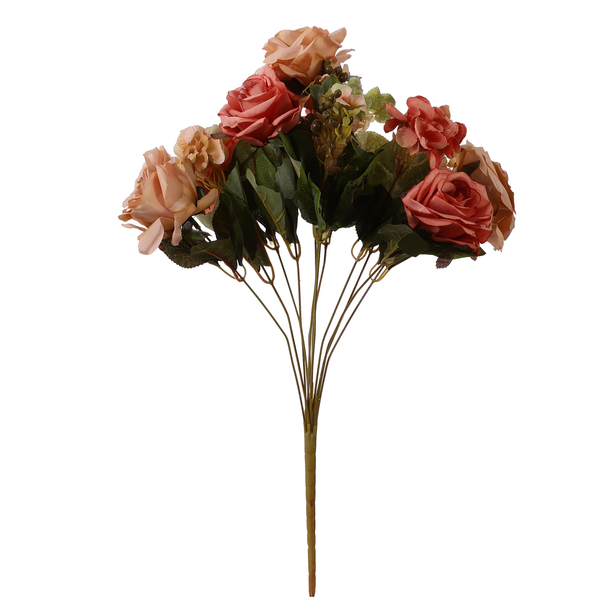 Peach Rose Faux Flower Bunch (Single)