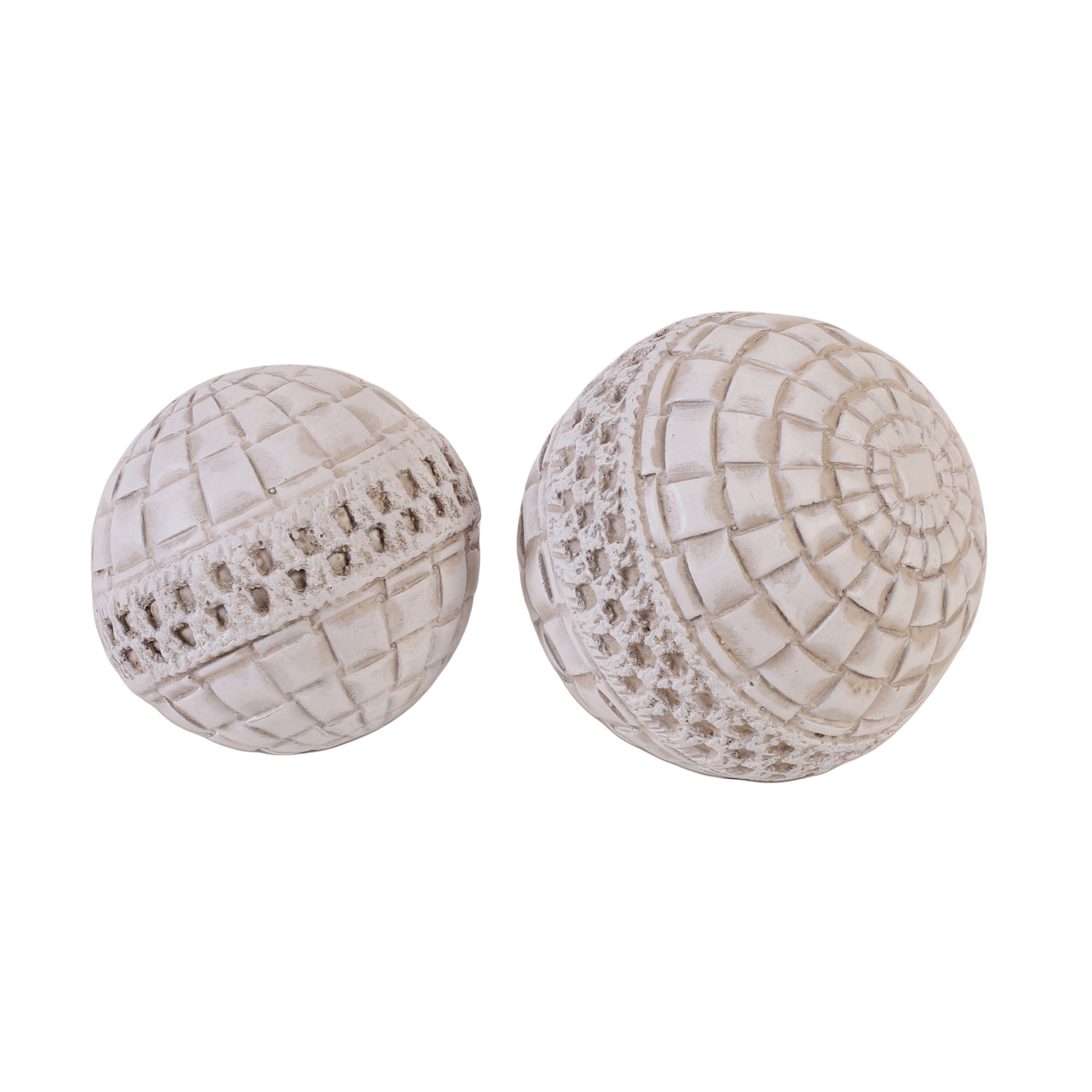 White Lattice Ball Table Accent (Single)