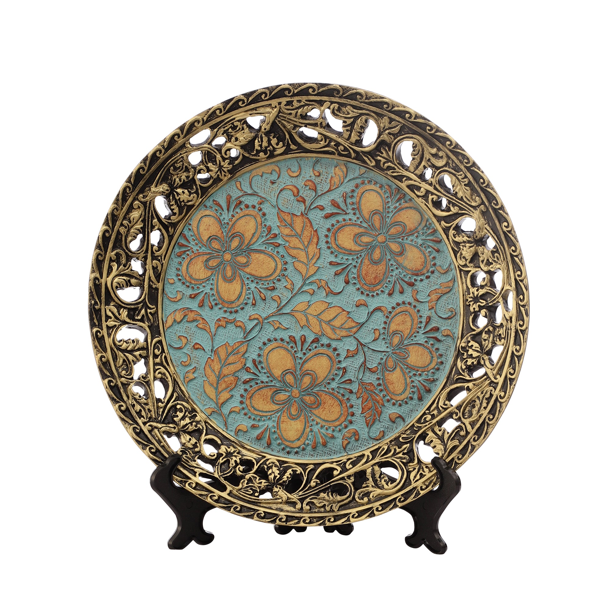 Tuscan Blue Plate With Stand