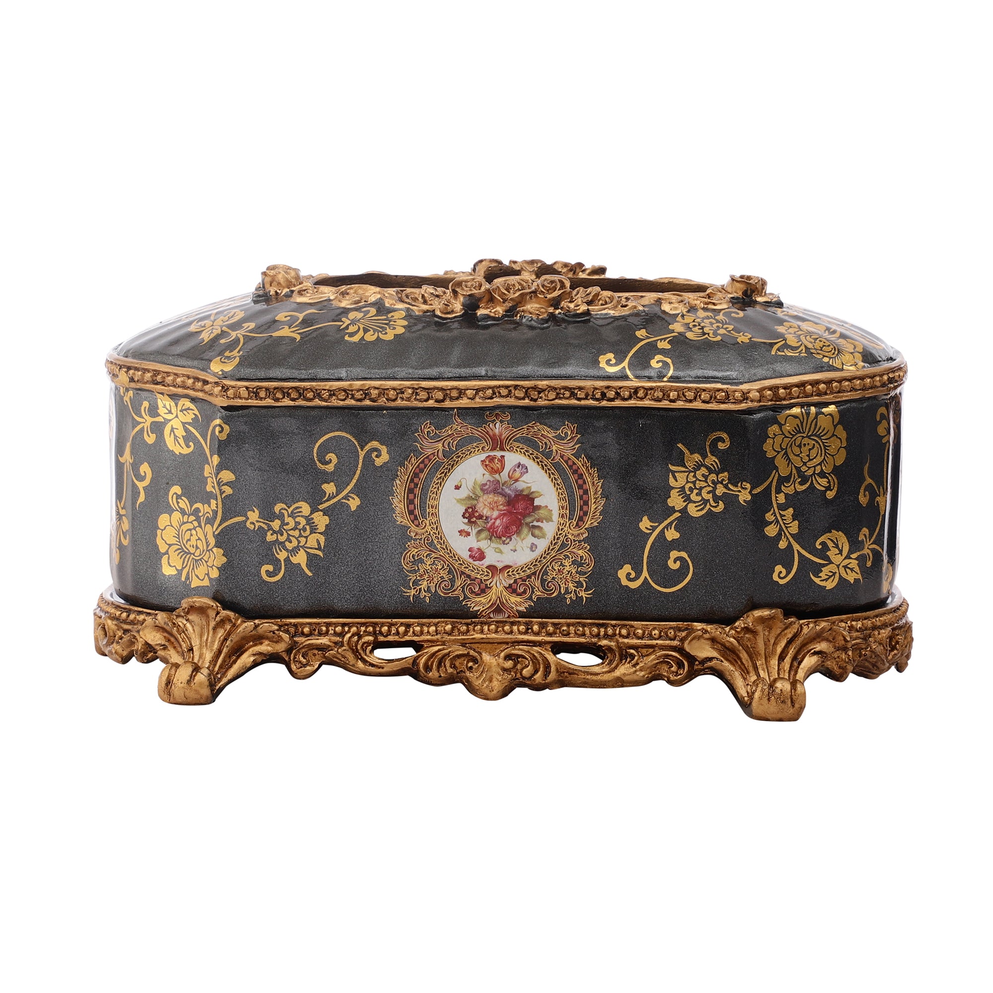 Regalia Gold and Navy Tissue Holder