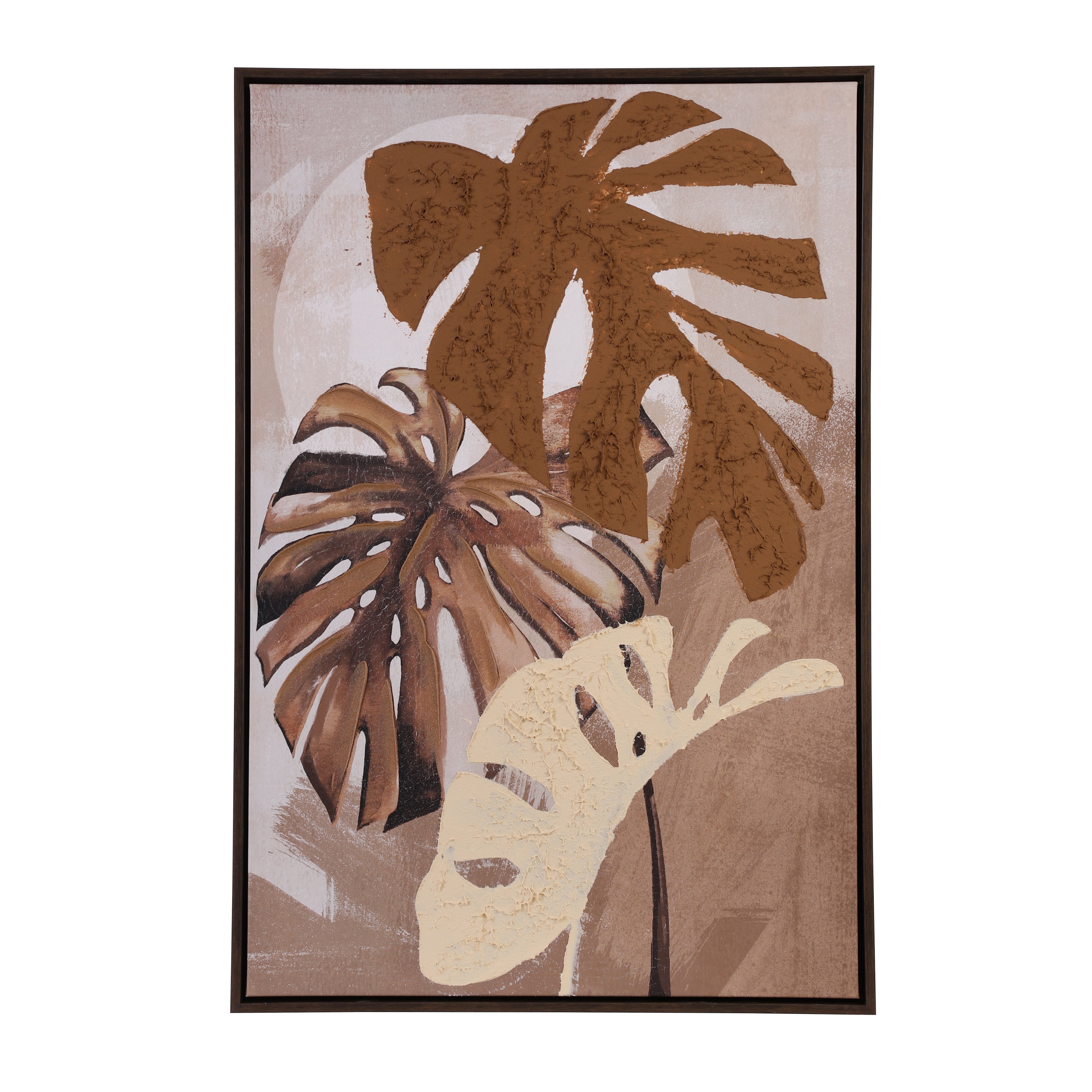 Monstera Leaf Canvas Art with Paper Mache