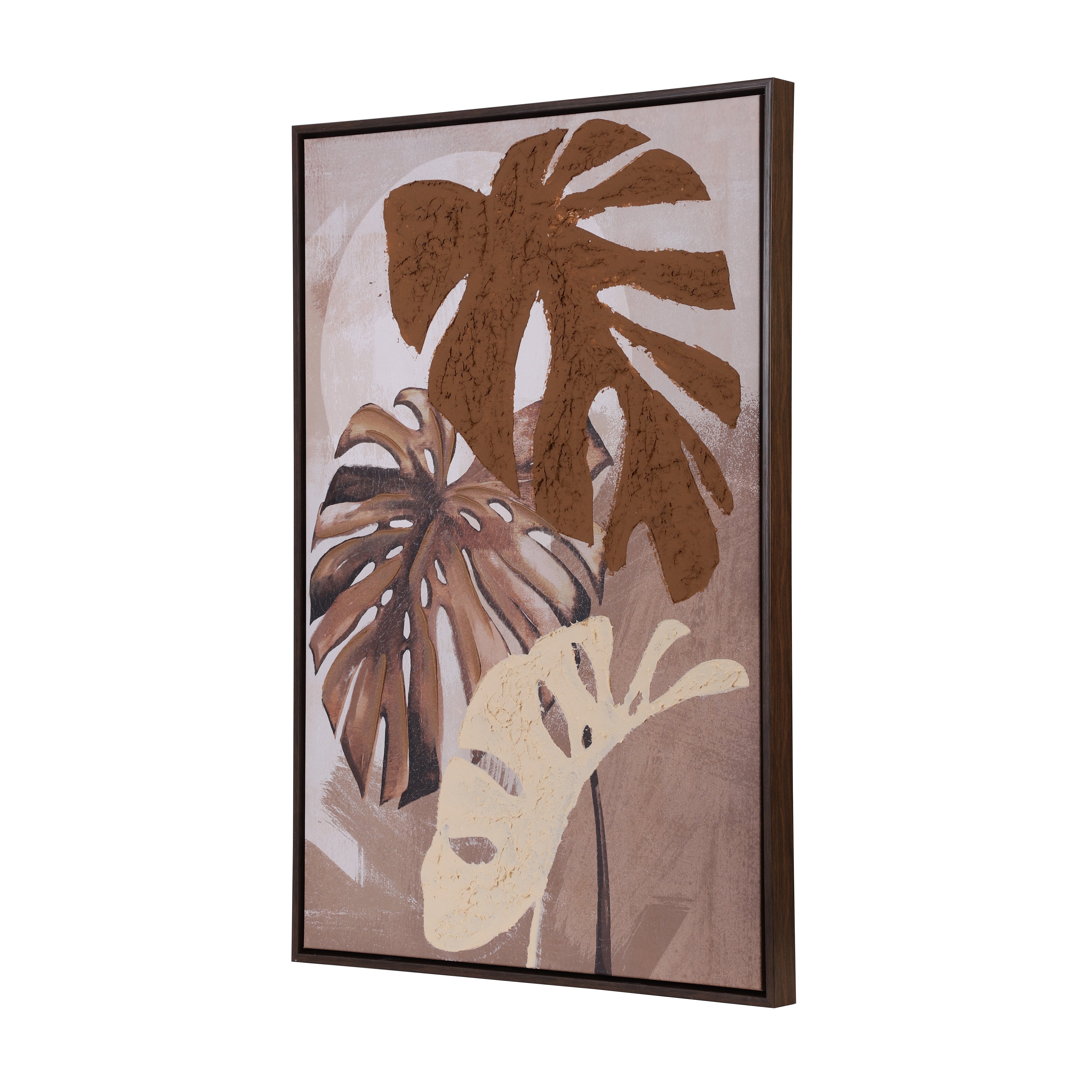 Monstera & Abstract Framed Canvas Art (Set of 2)