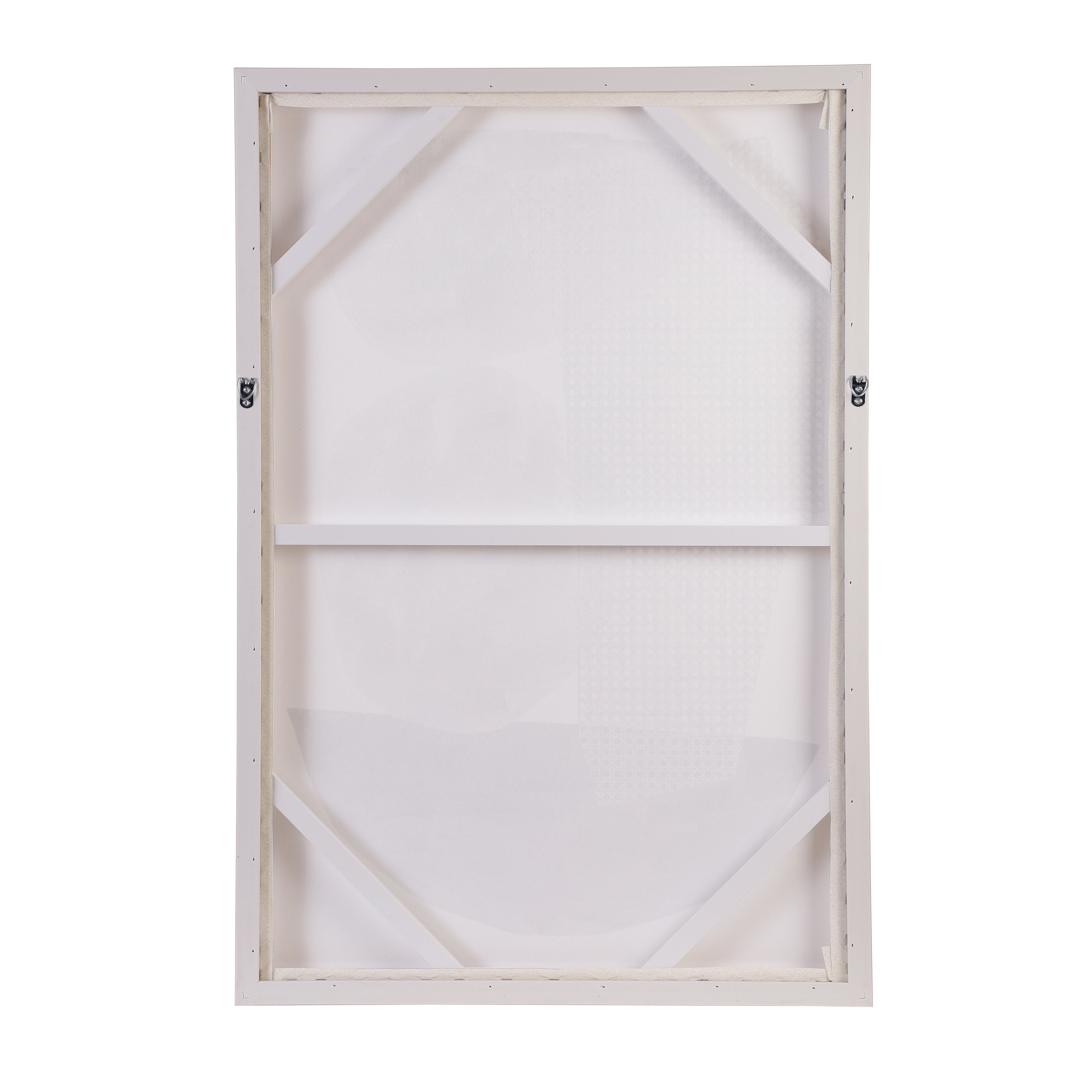 Hand-Painted Rattan Finish Canvas Wall Art