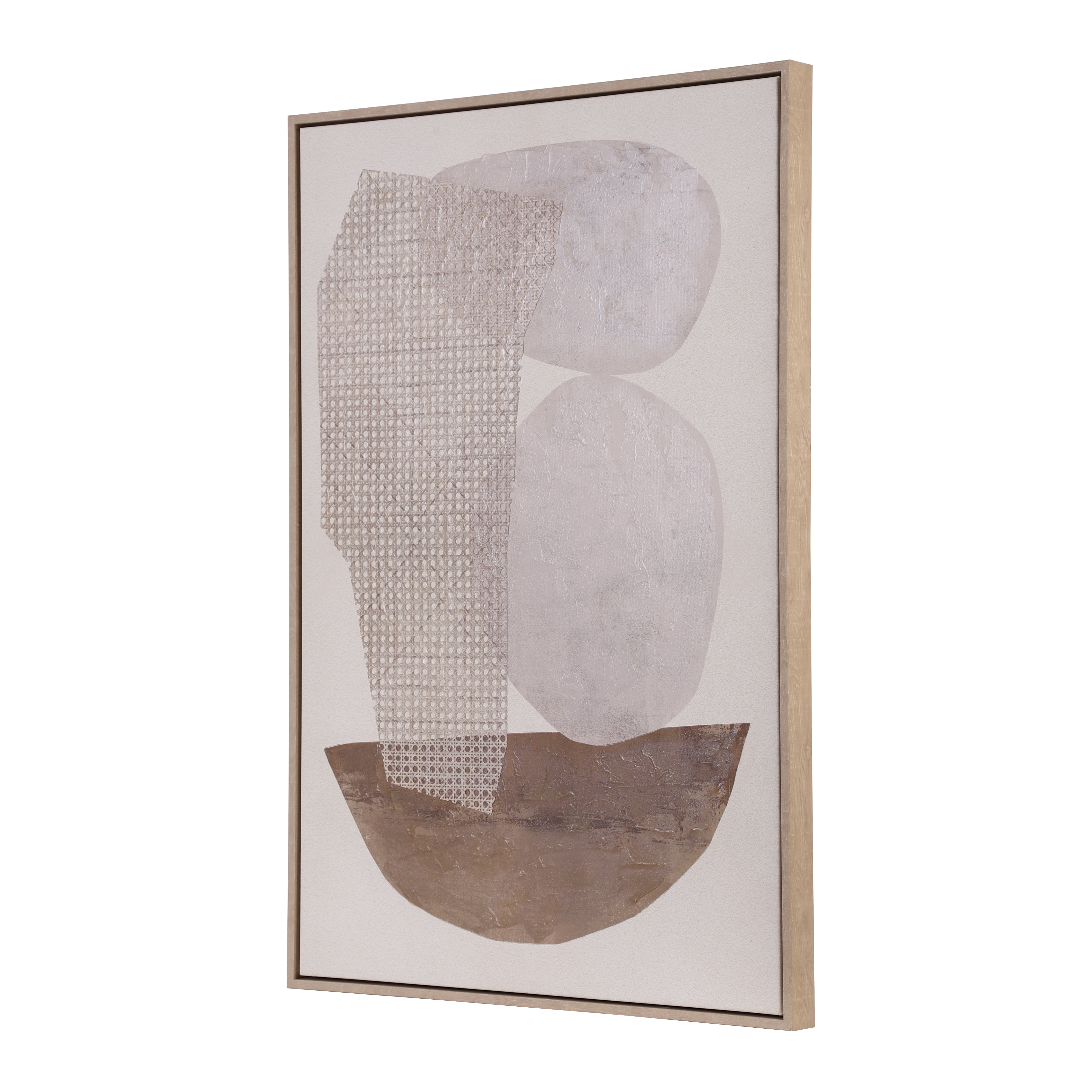 Woven Co-ord Abstract Framed Canvas Art (Set of 2)