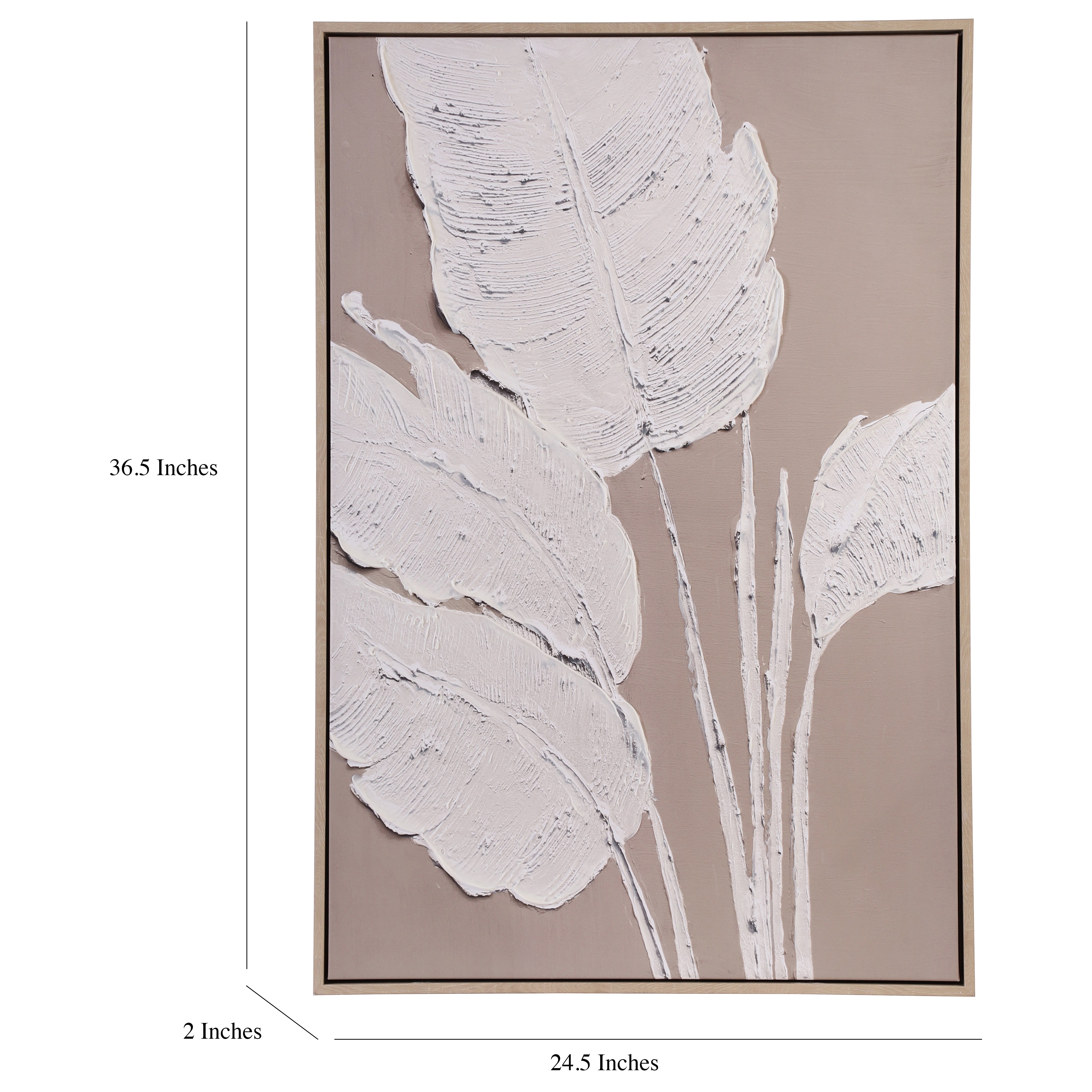 Sculptural Botanical Leaf Canvas Wall Art