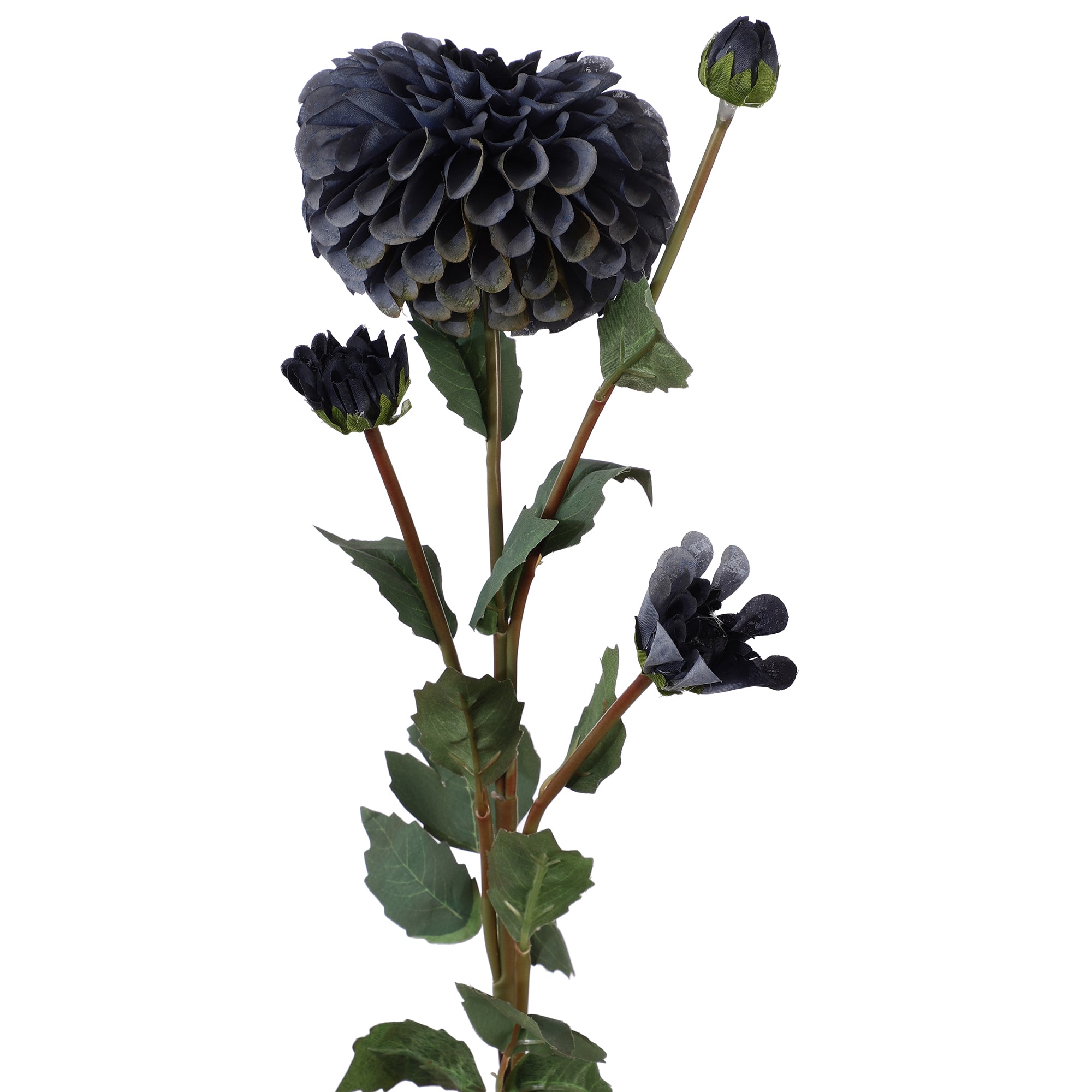 Indigo Dahlia Faux Flower Stick (Single)