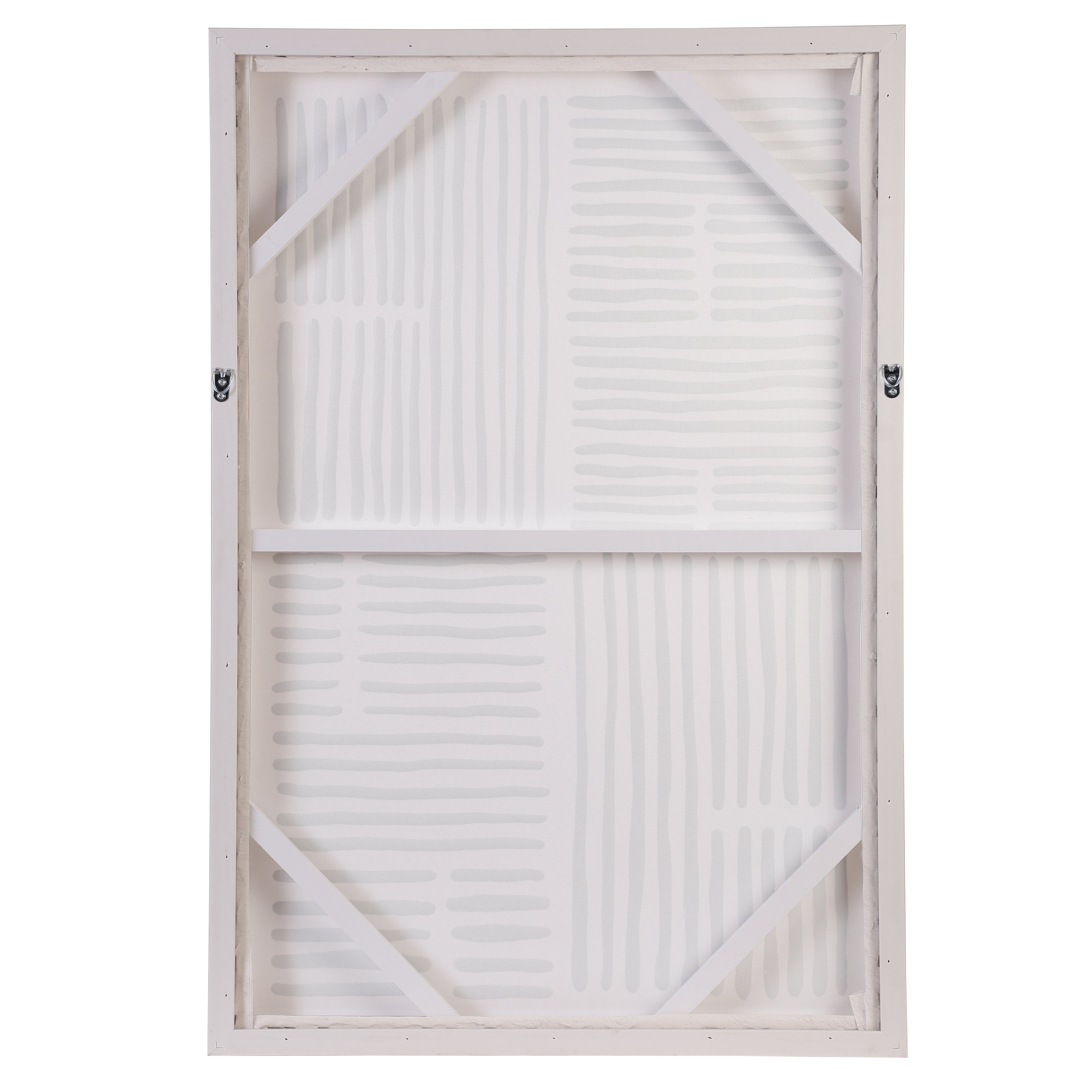 Japandi Textured Grid Canvas Wall Art