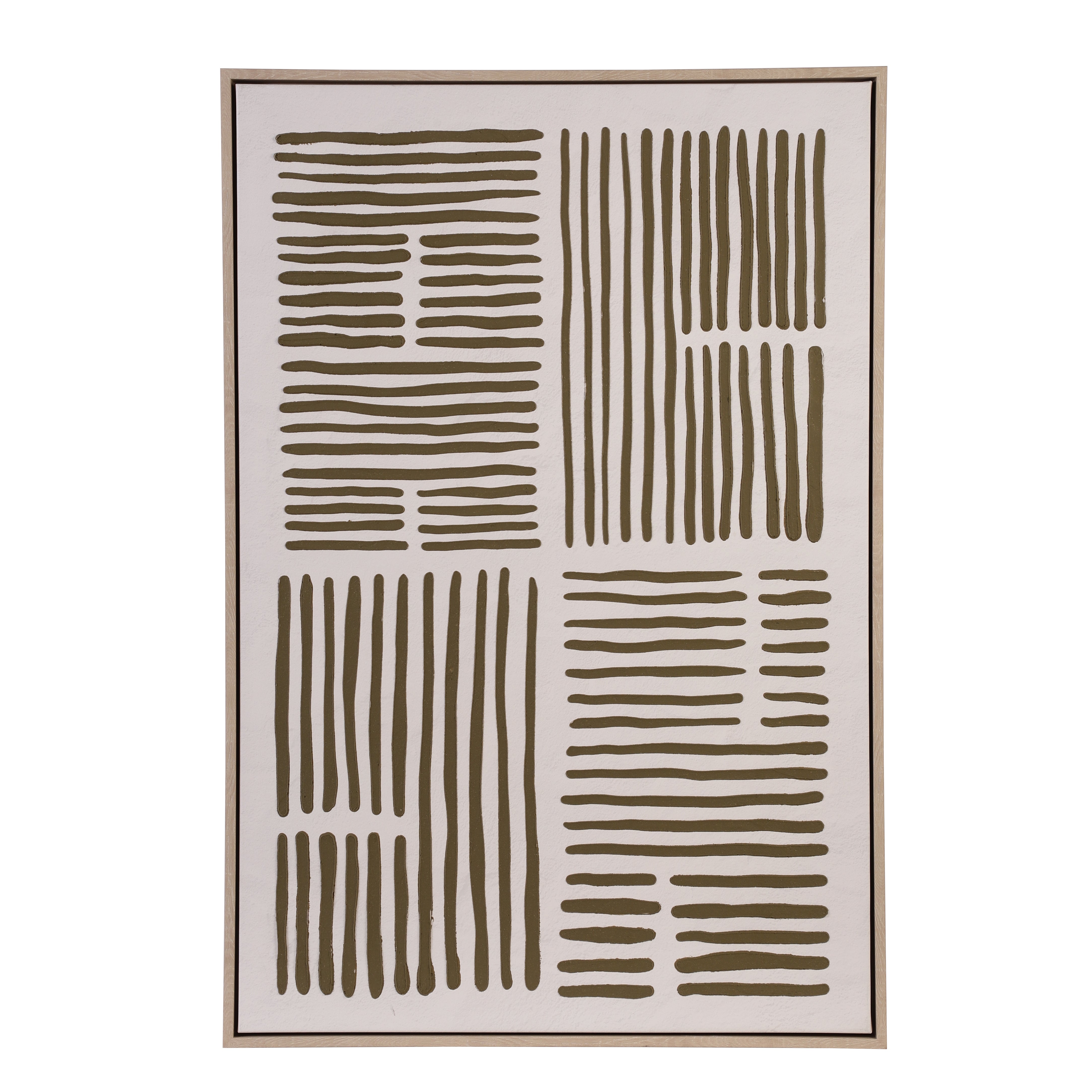 Japandi Textured Grid Canvas Wall Art