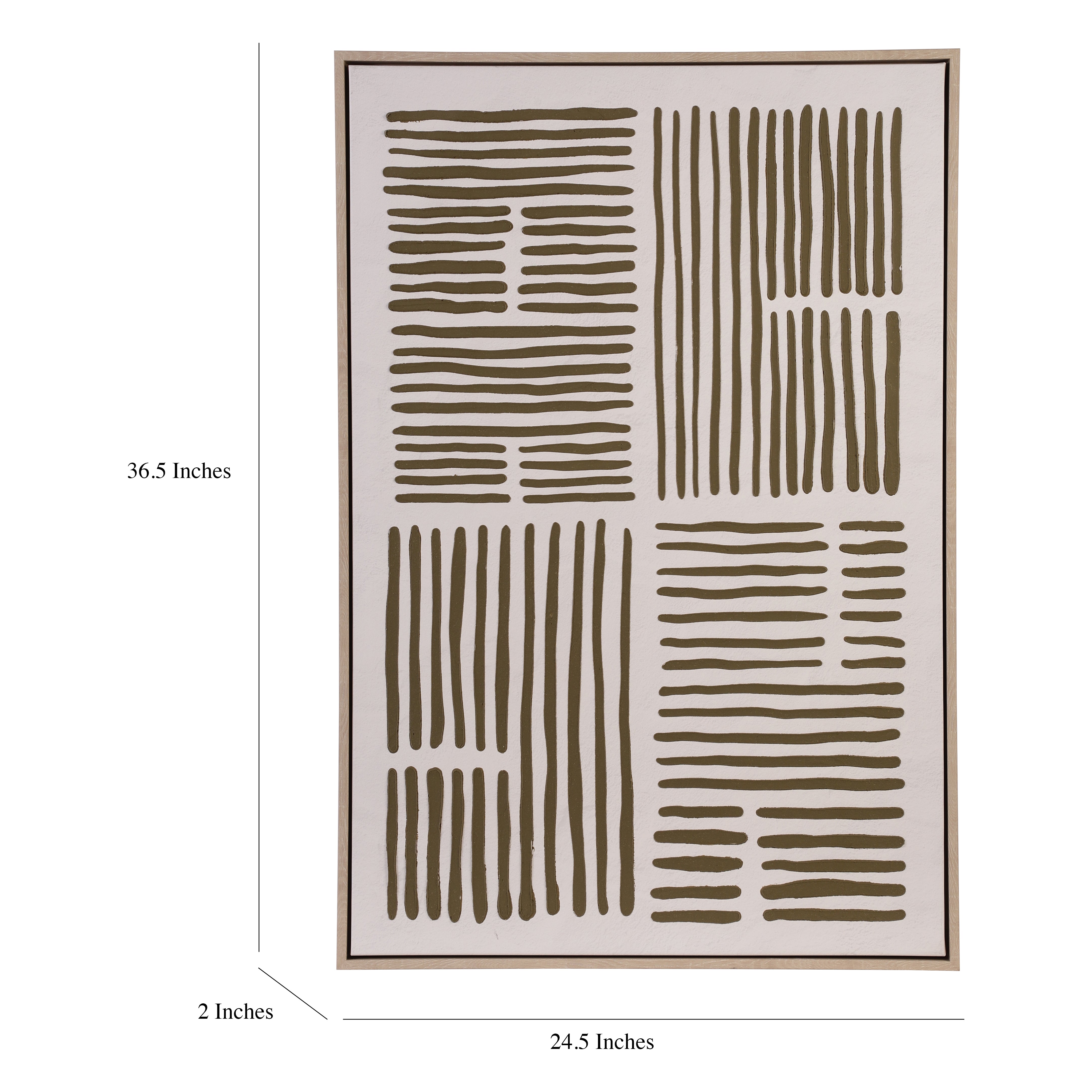 Japandi Textured Grid Canvas Wall Art