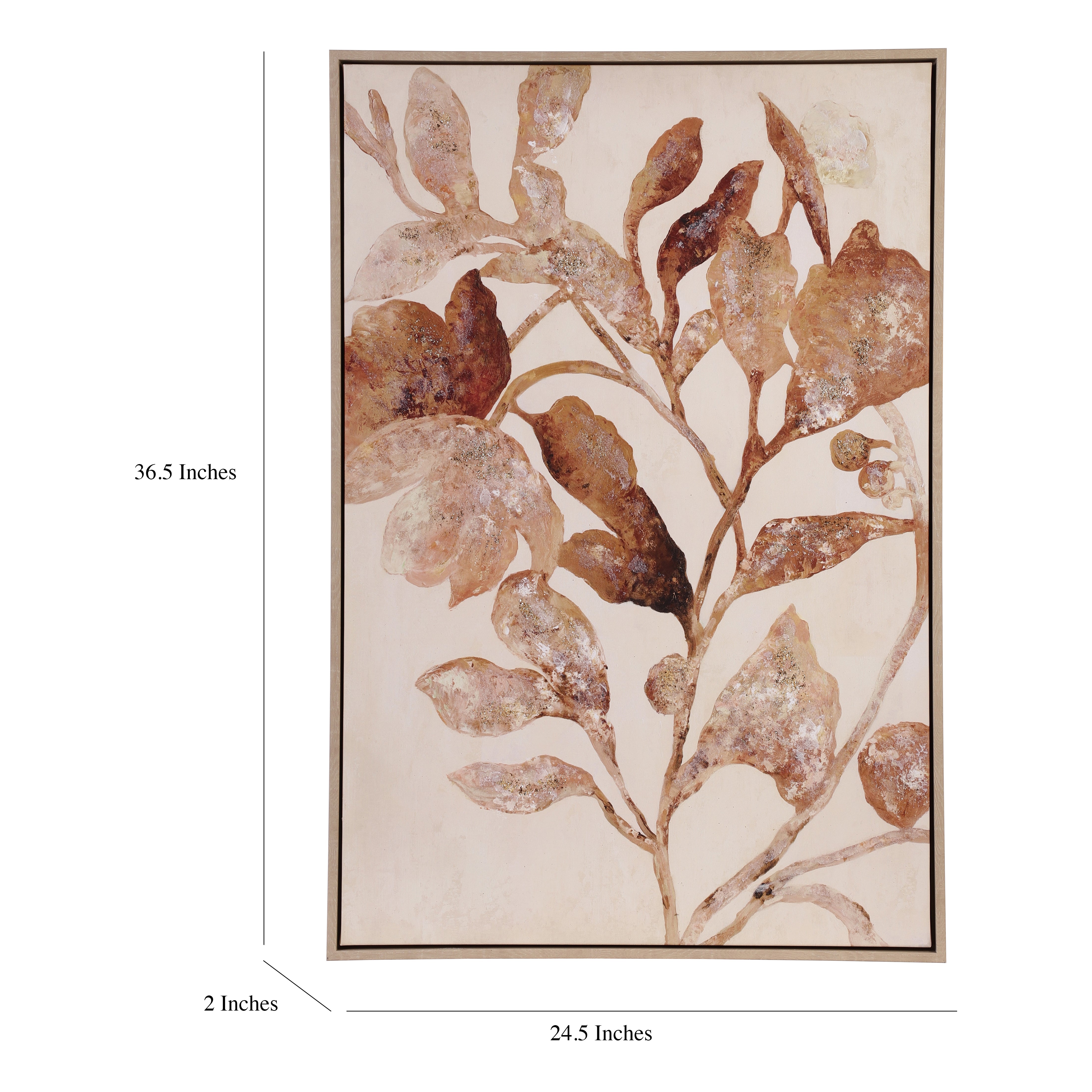 Botanical Foliage Canvas Art with Foil Accents