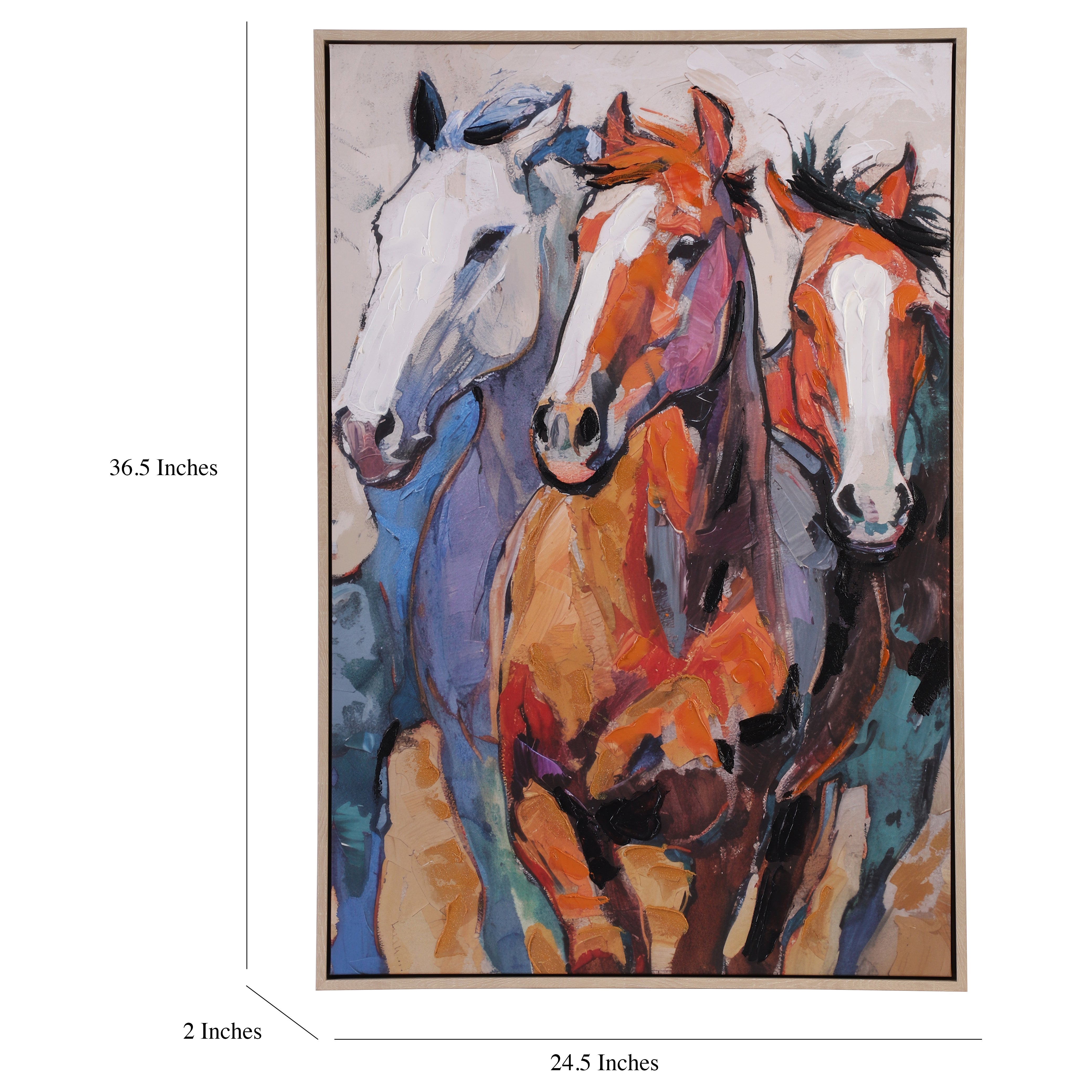 Galloping Trio Oil Hand-Painted Canvas Art
