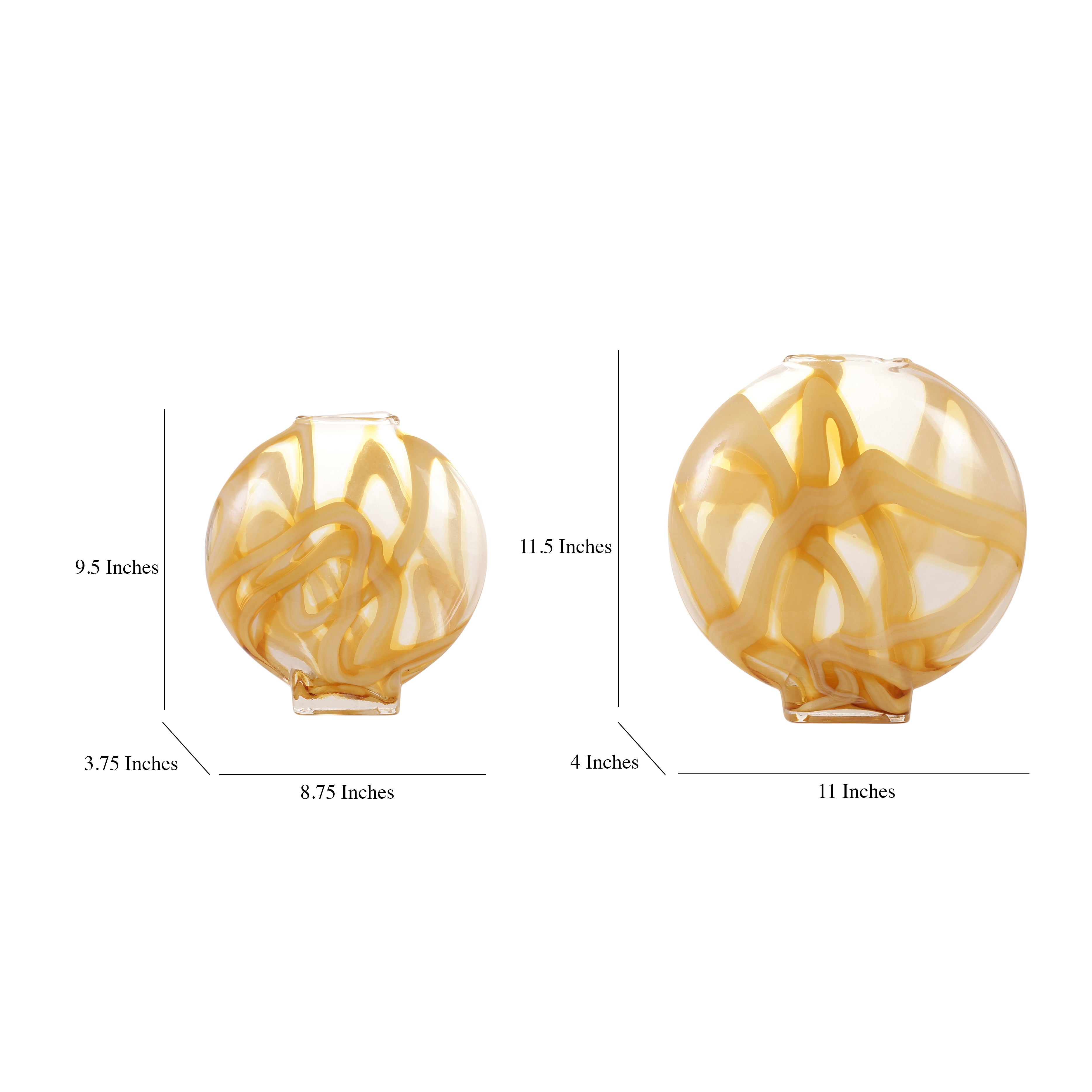 Ribbon Swirl Amber Glass Vase (Single)