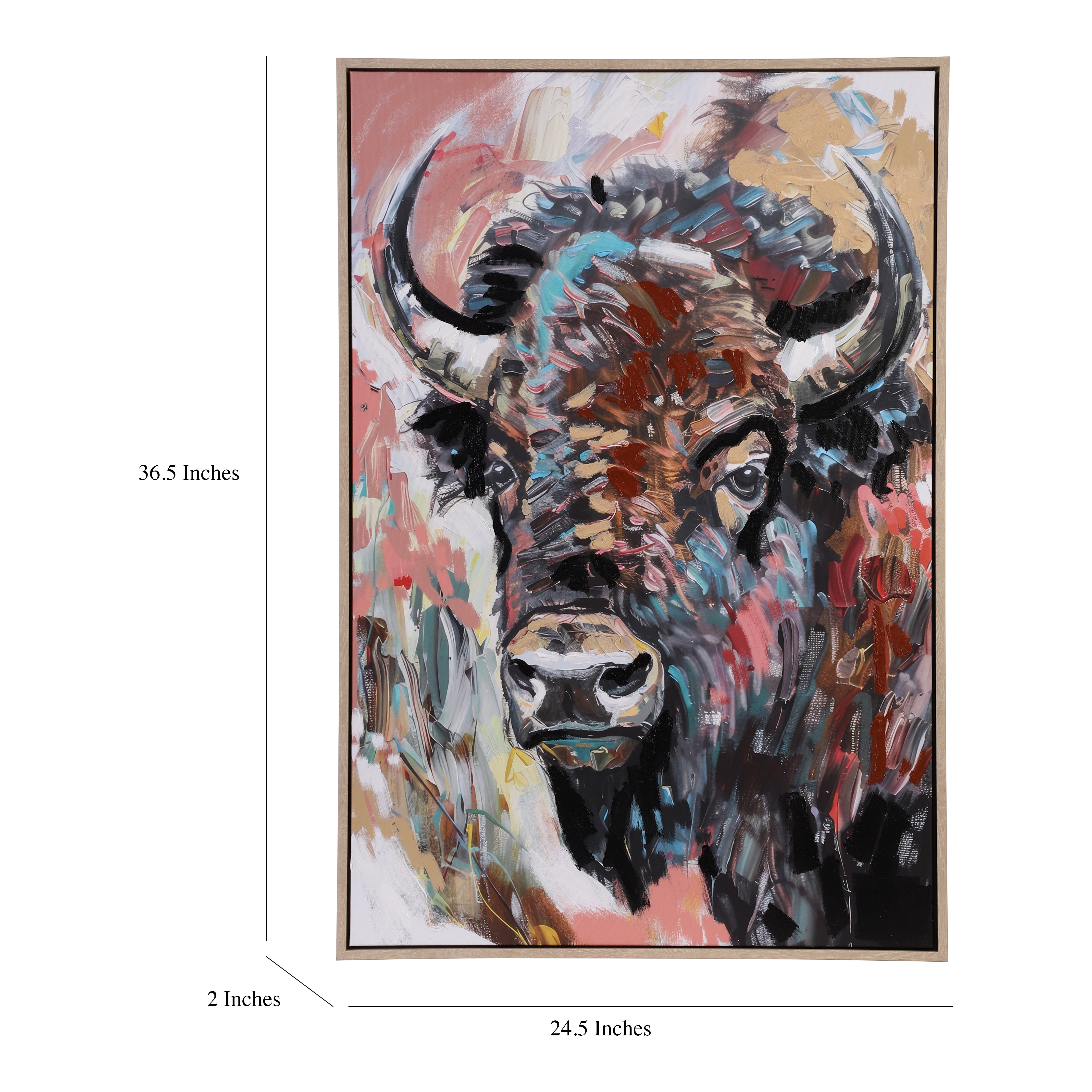Majestic Buffalo Hand-Painted Portrait Canvas Art