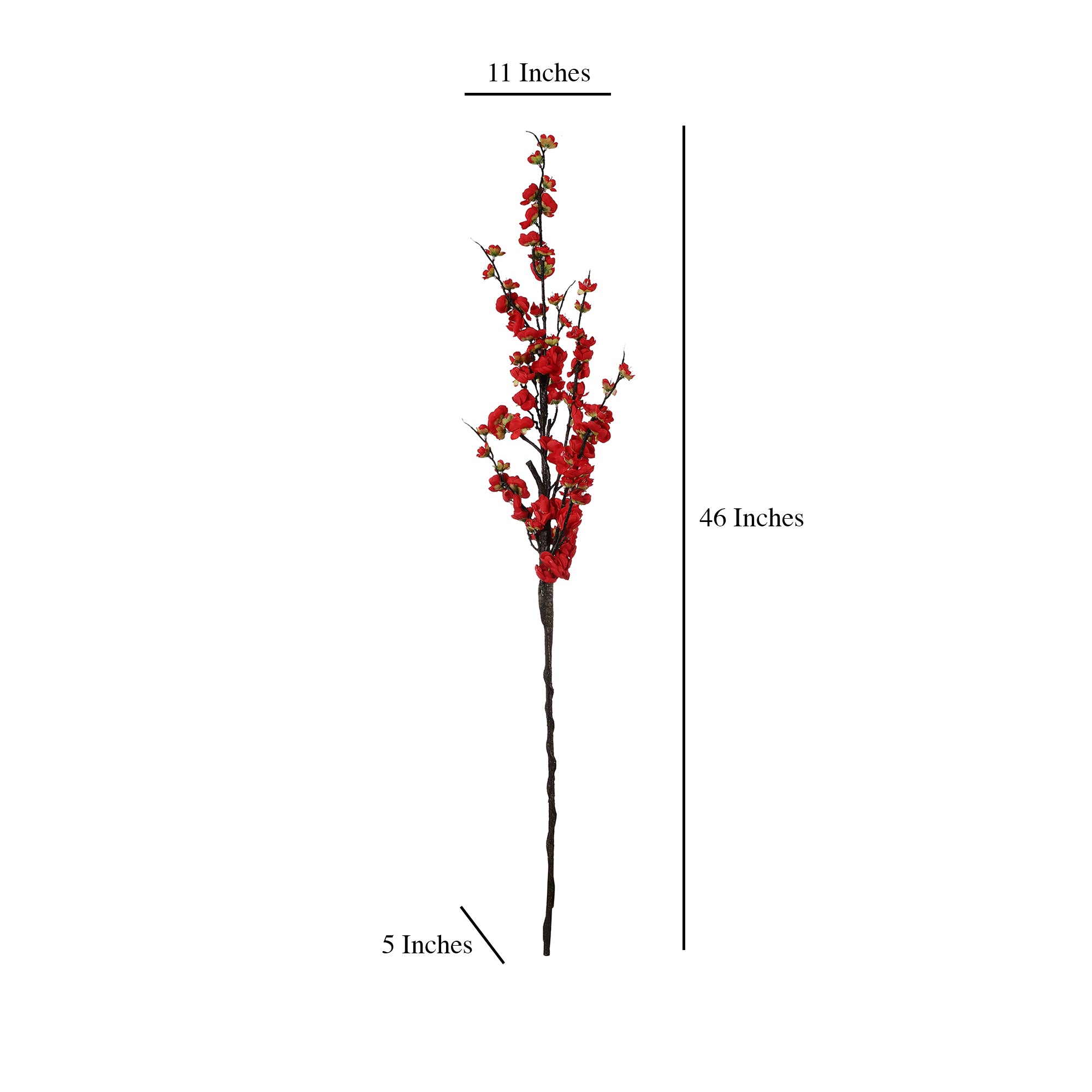 Red Cherry Blossom Faux Flower Stick (Single)