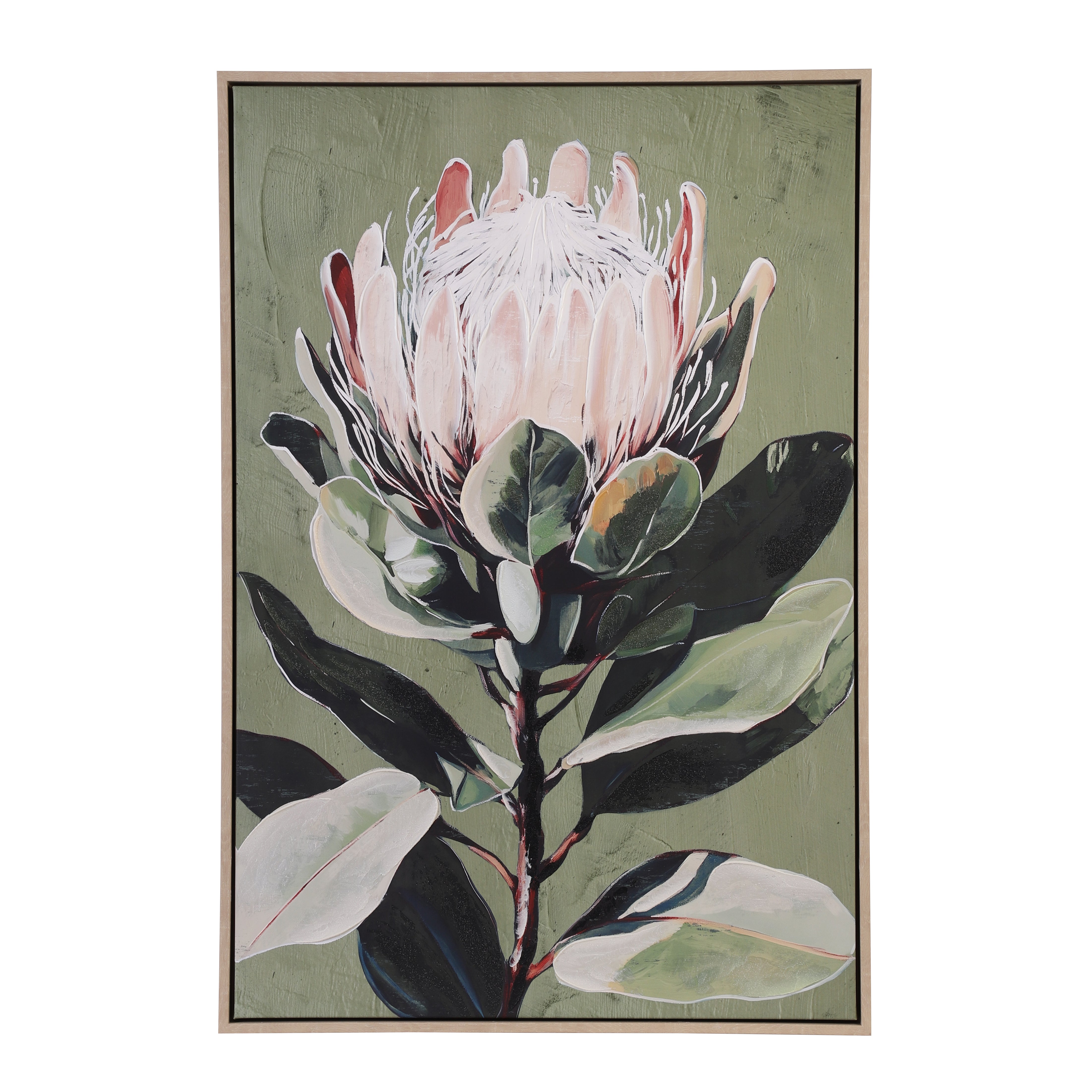 Protea Bloom Oil Hand-Painted Canvas Art