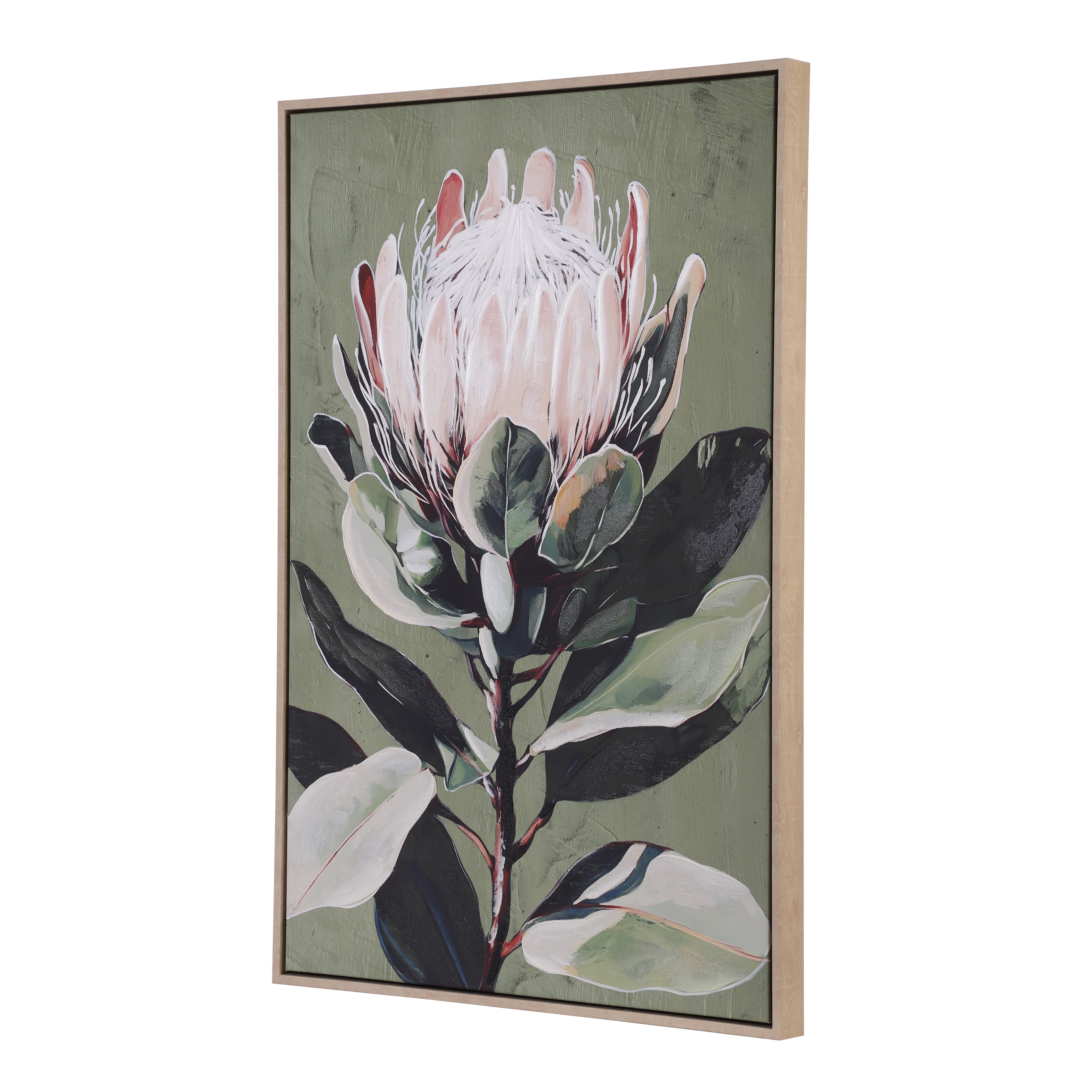Protea Bloom Oil Hand-Painted Canvas Art