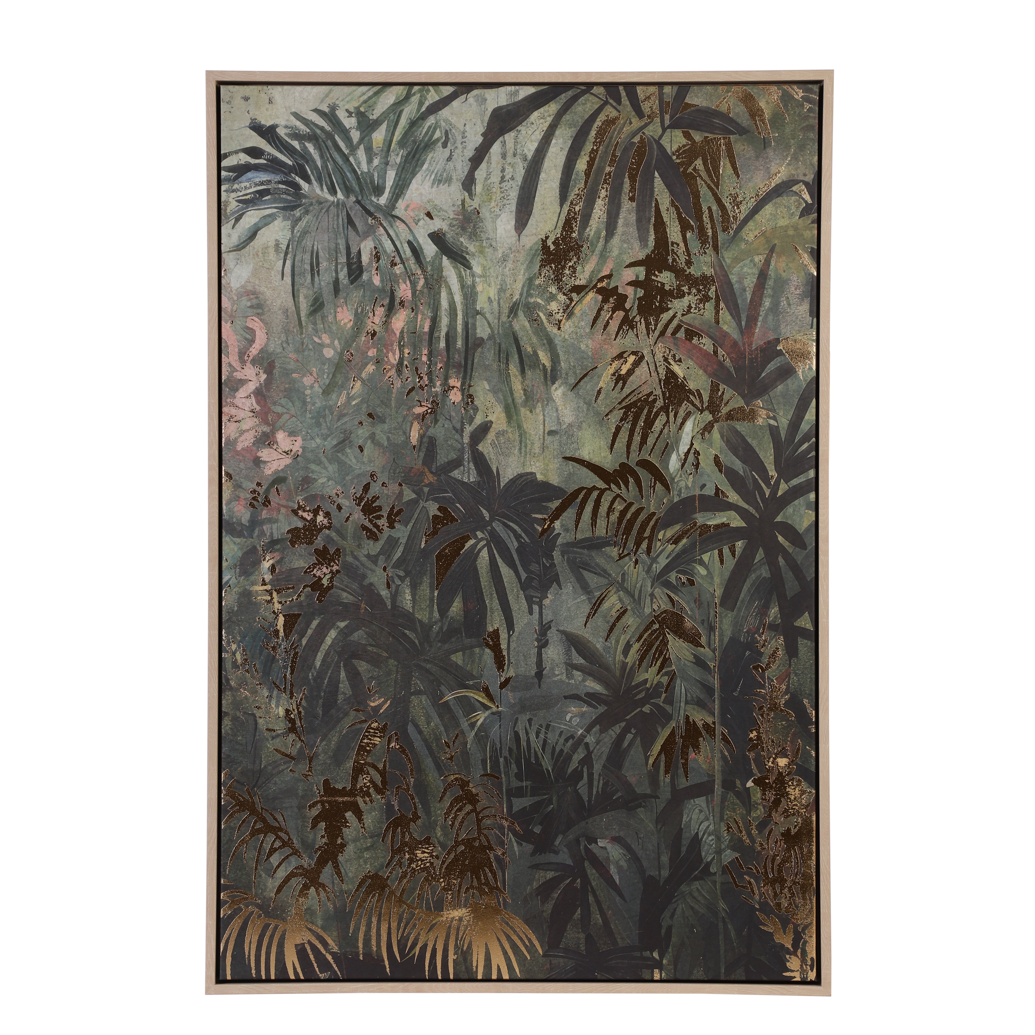 Tropical Foliage Oil Hand-Painted Canvas Art