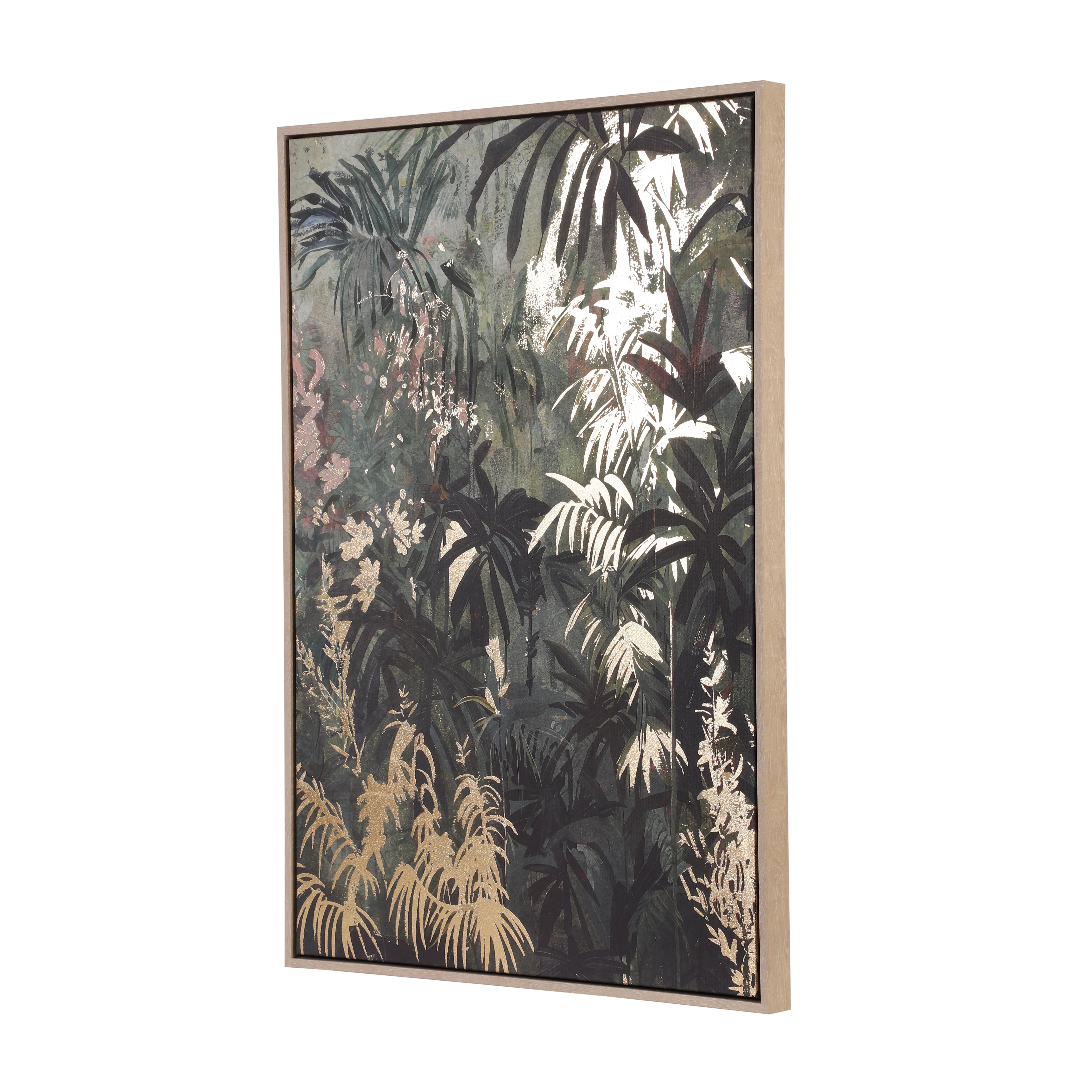Tropical Foliage Oil Hand-Painted Canvas Art