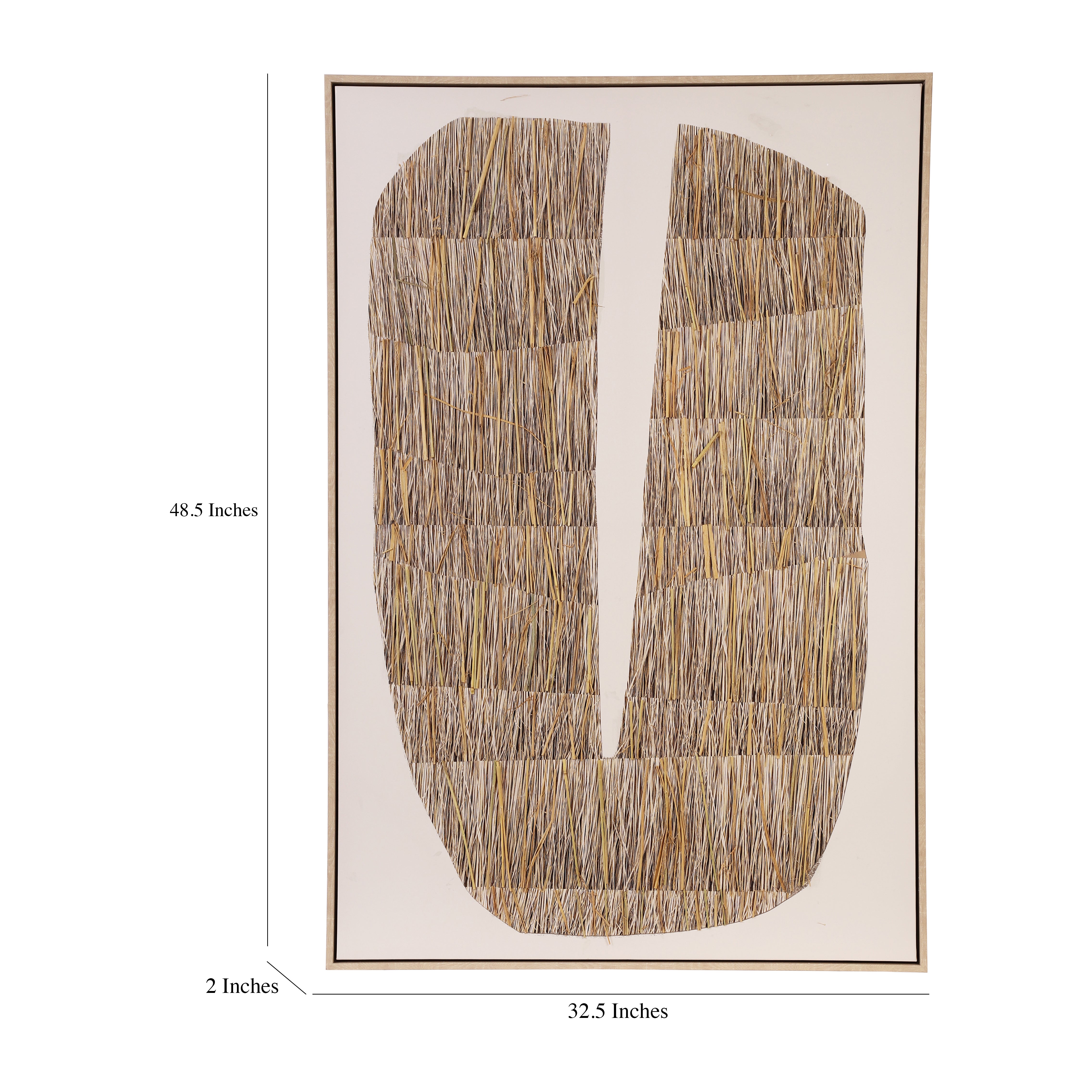 Handcrafted Straw Abstract Form Canvas Wall Art