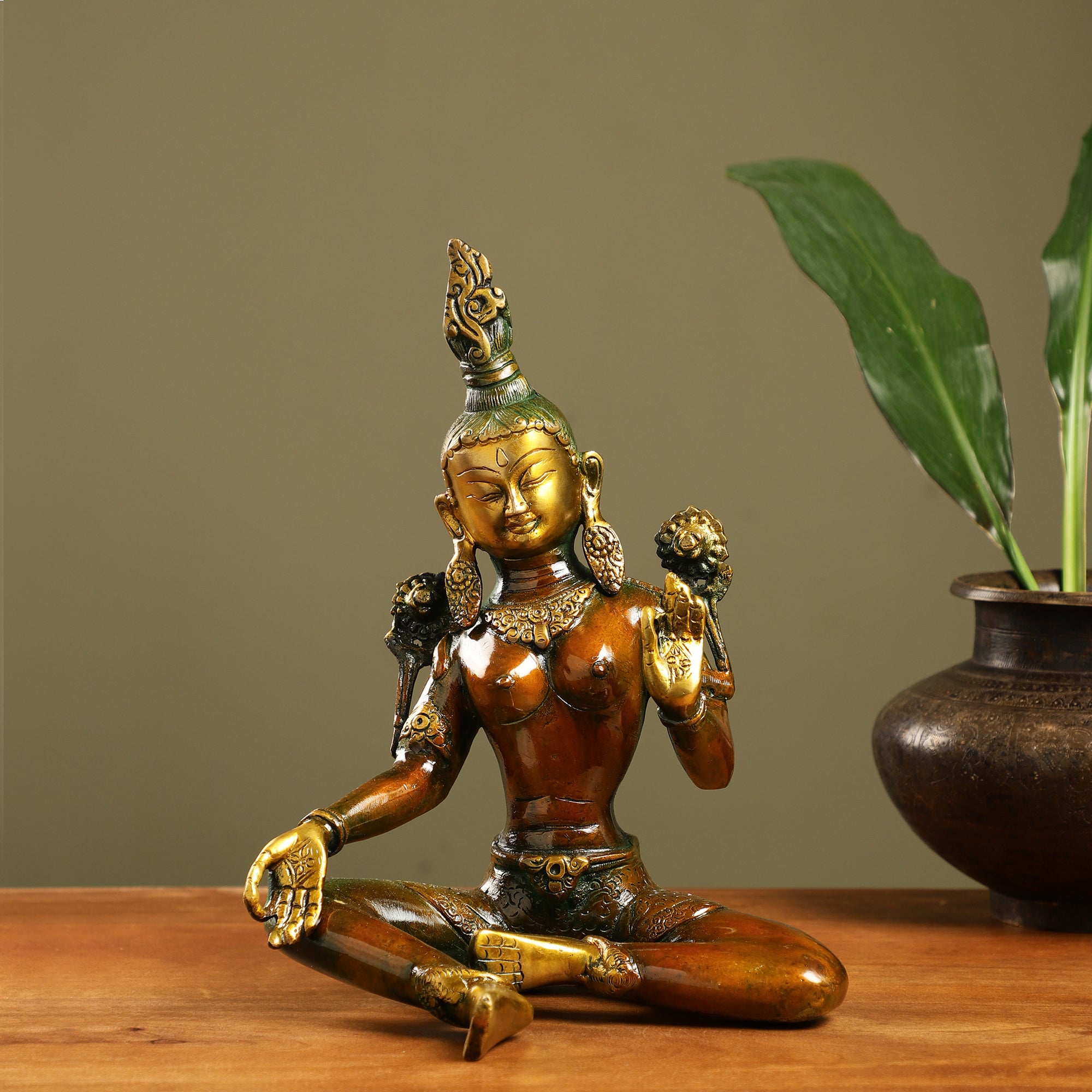 Brass Seated Tara Idol