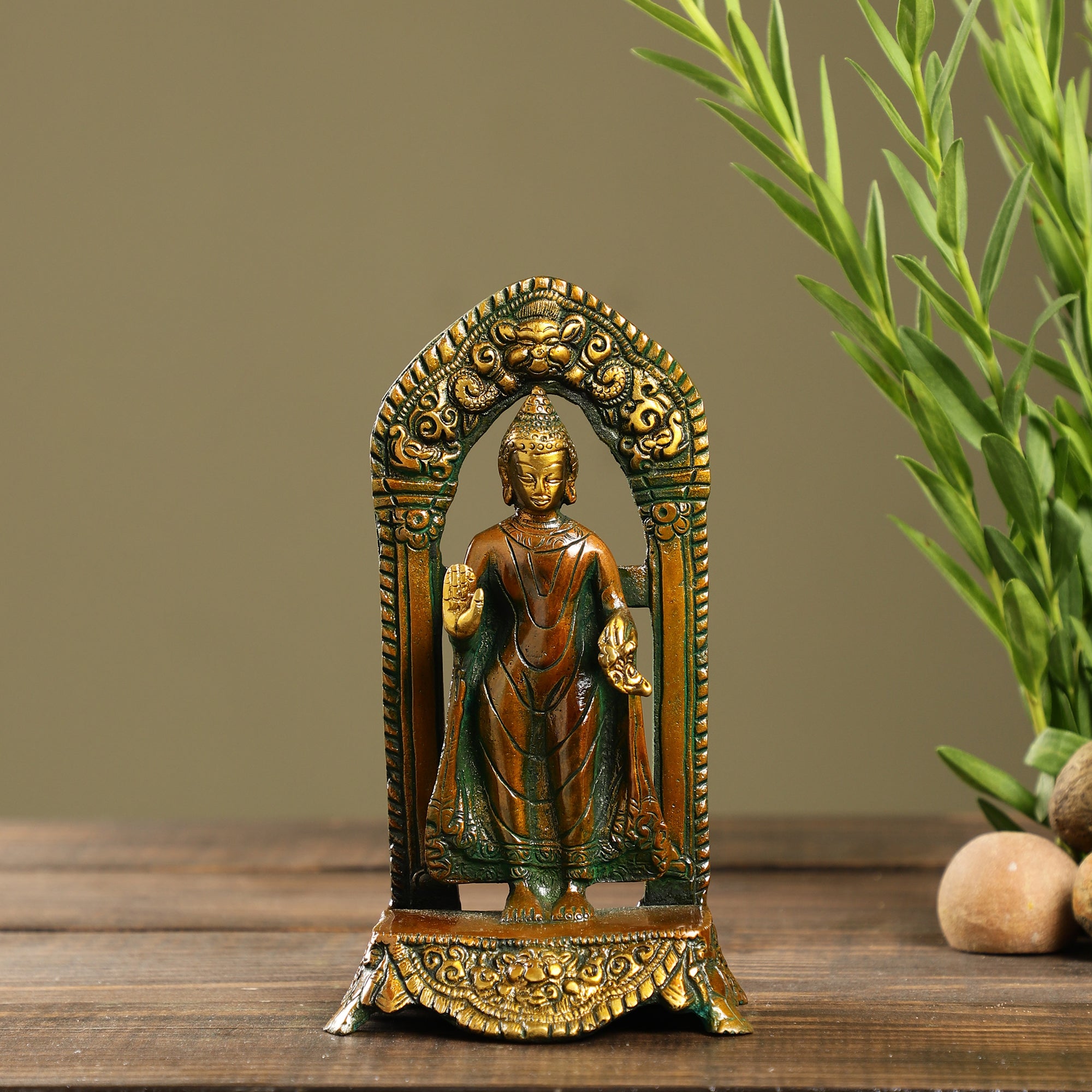 Brass Standing Buddha