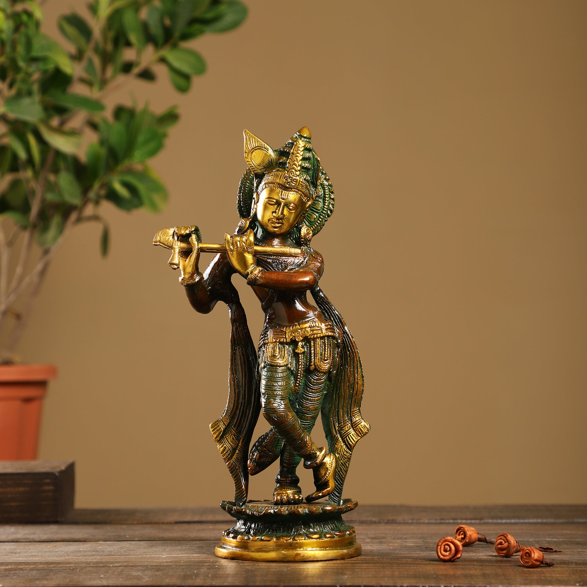 Handcrafted Brass Krishna Idol