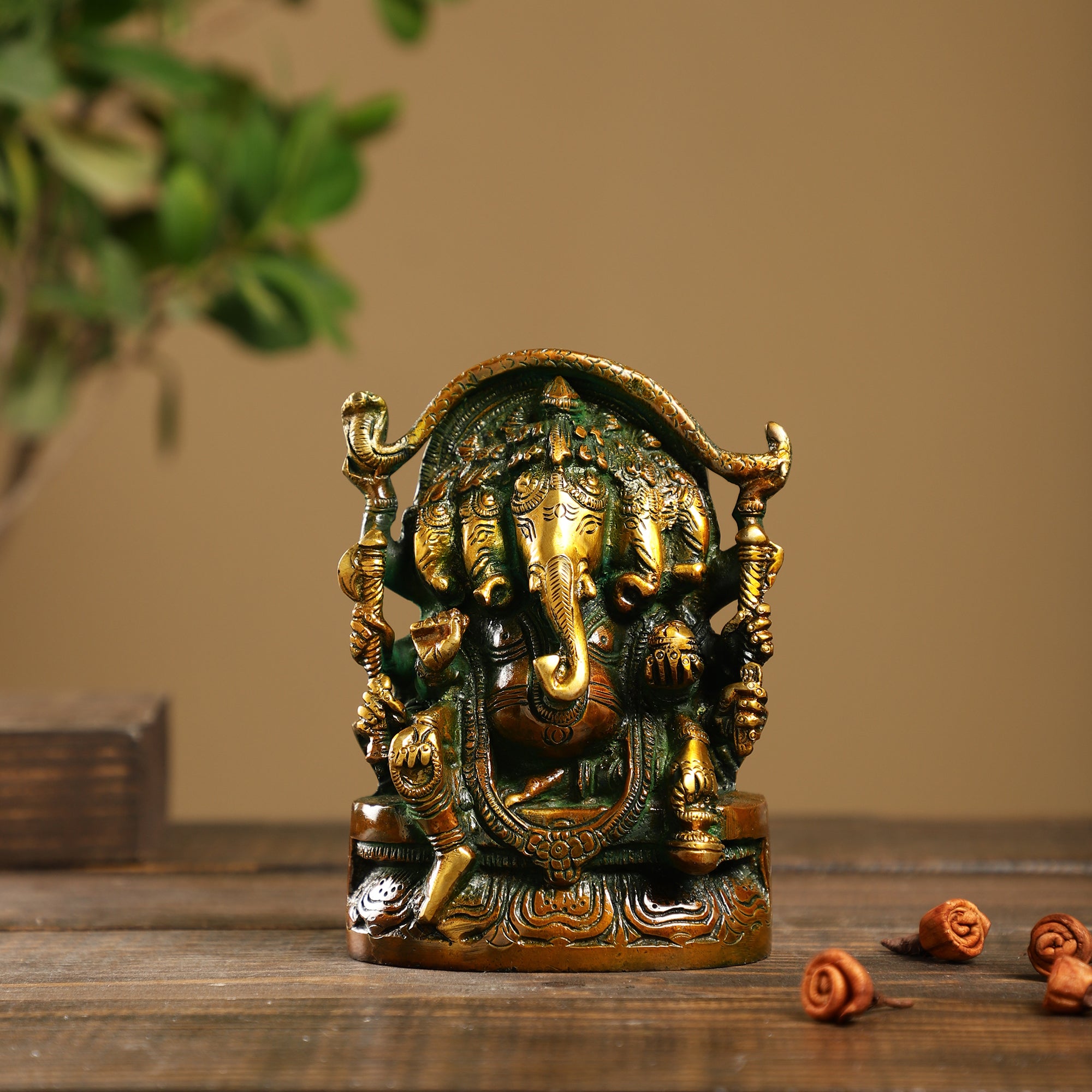 Brass Five Head Ganesh