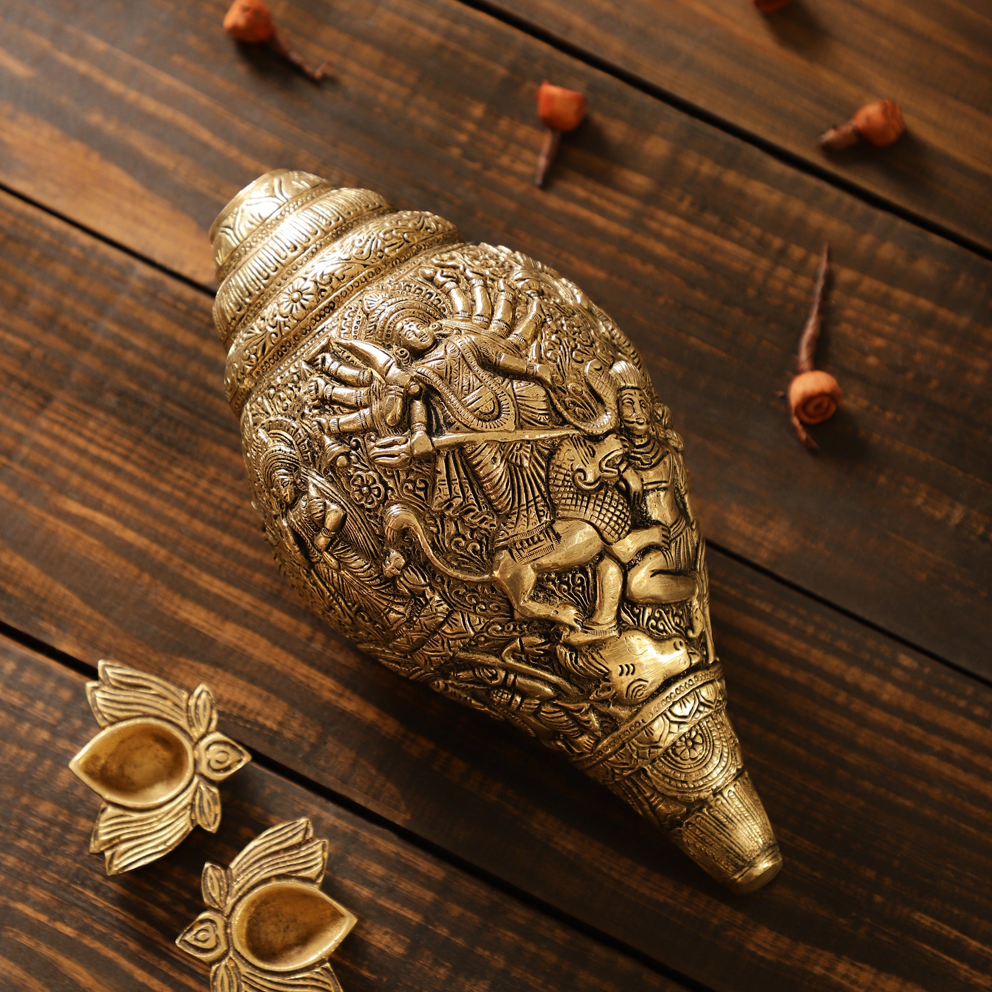 Handcrafted Brass Shankh - Devi Avataar